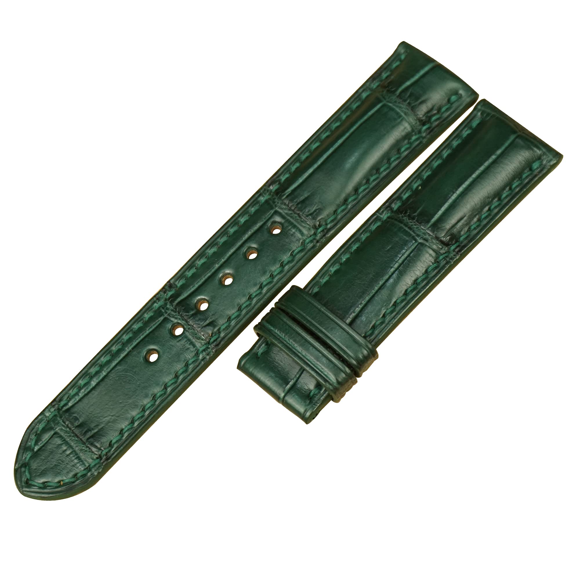 Premium Full Grain Alligator Leather Watch Band 22mm & 20mm - Genuine Green Alligator Watch Strap for Men - Luxury Replacement Band for Rolex, Omega & Smartwatches - Perfect for Business, Formal & Special Occasions