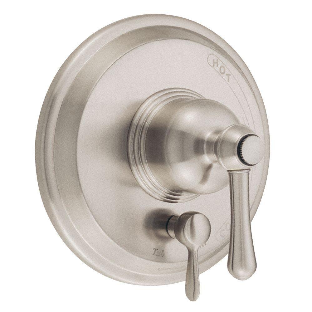 Danze Opulence 1-Handle Pressure Balance Valve with Diverter in Brushed Nickel 558443 - Shower Faucet for Bathroom Remodeling & Luxury Home Upgrade