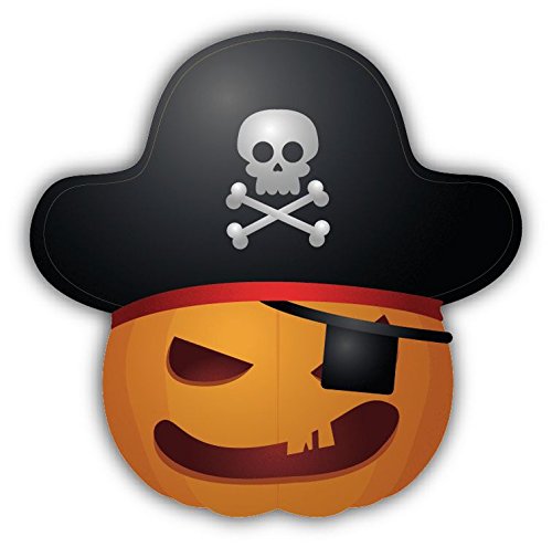 Halloween Pumpkin Smile Pirate Sticker Decal - 5