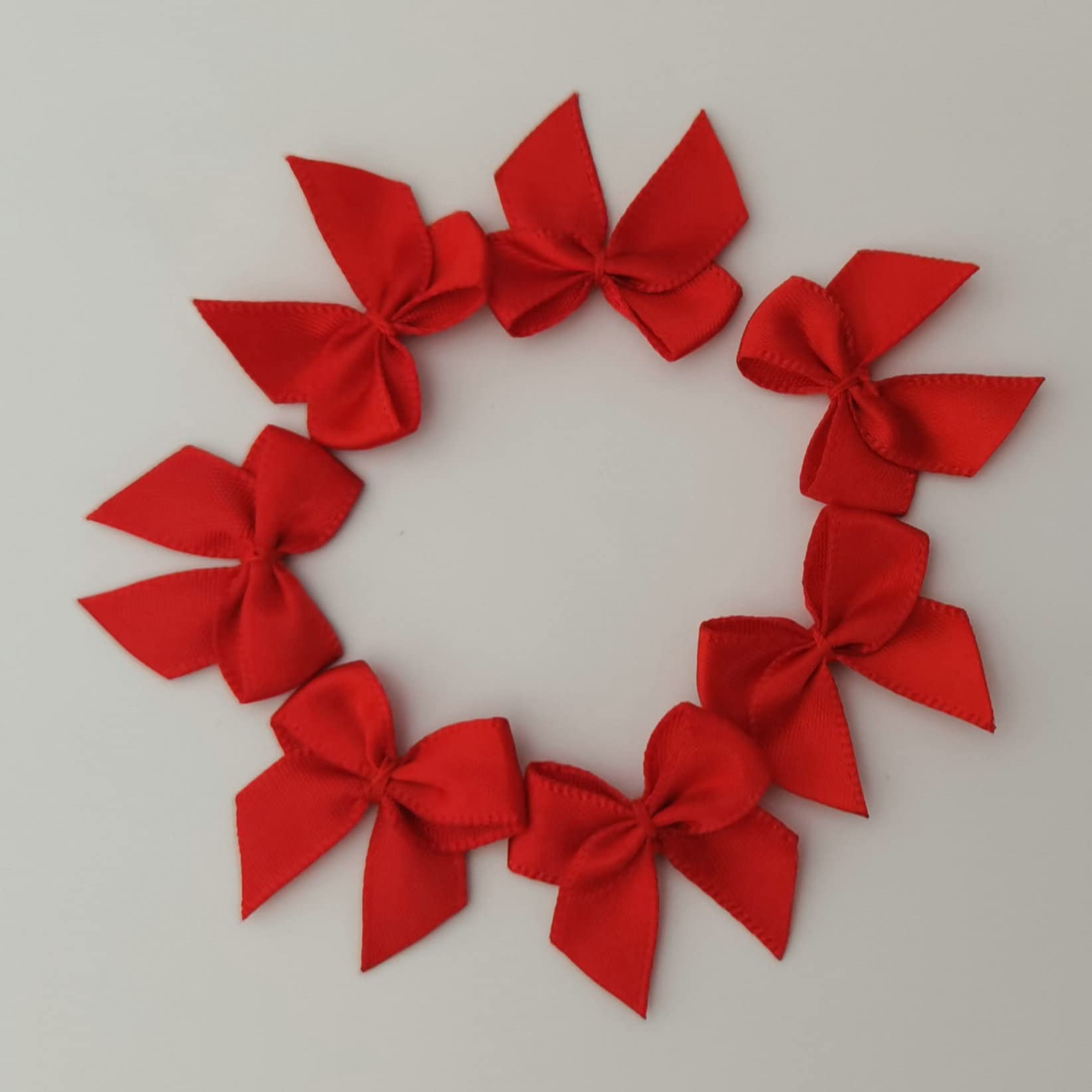 50pcs 1.2-Inch Mini Red Satin Ribbon Bows for Crafts, Gift Wrapping, Sewing, Scrapbooking - Perfect for DIY Projects, Party Decorations & Wedding Favors