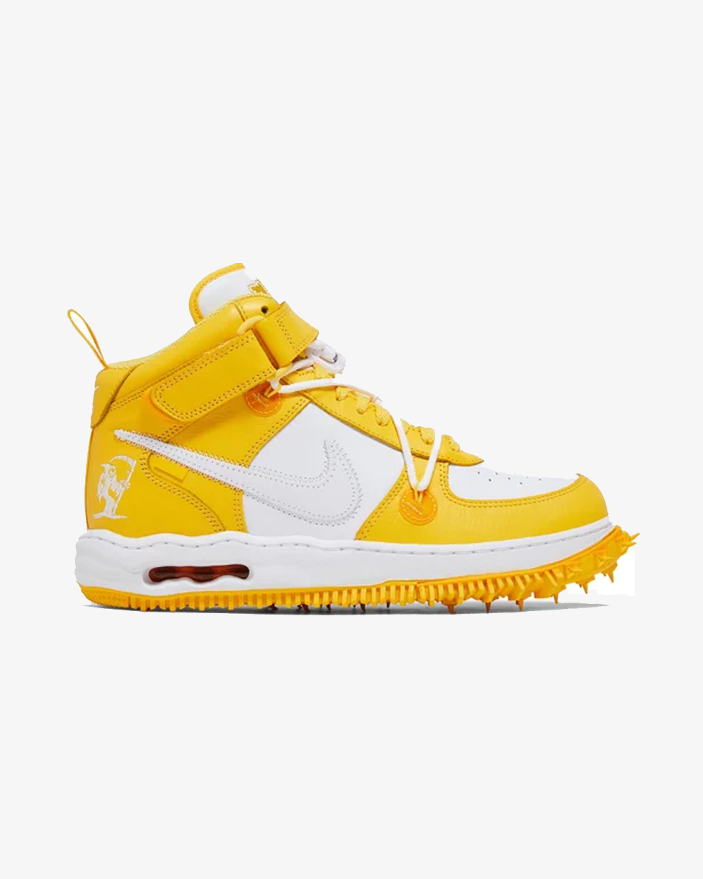 Nike x Off-White Air Force 1 Mid Varsity Maize Sneakers - Limited Edition High-Top Basketball Shoes for Men & Women | Streetwear Fashion & Urban Lifestyle