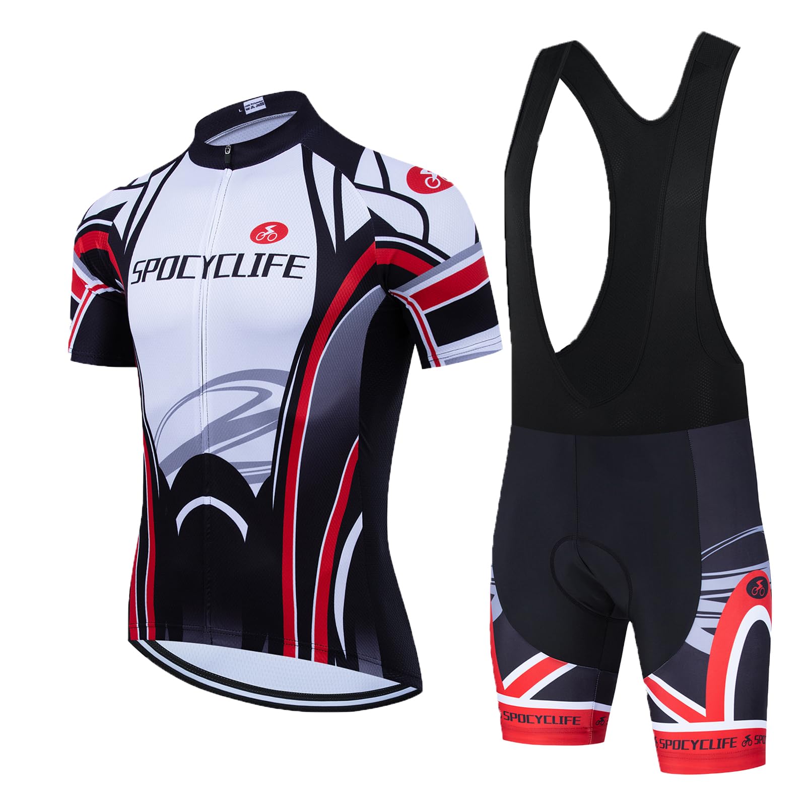 Men's Cycling Jersey & Shorts Set - Breathable Short Sleeve Jersey with Padded Bike Shorts for Road & Mountain Biking | Comfortable Cycling Outfit for Training & Racing