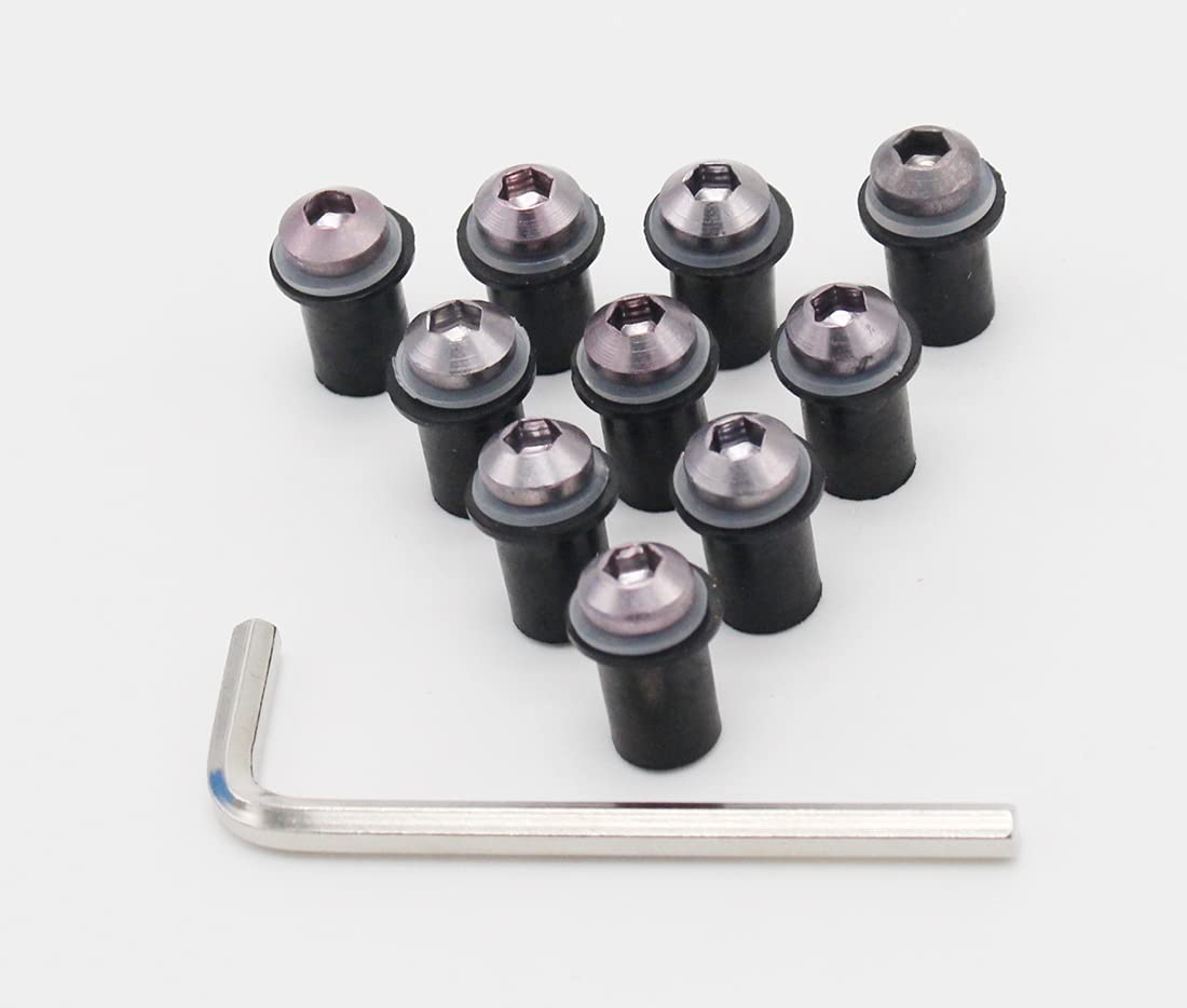 CBR 600 RR F5 03-04 Motorcycle Windshield Screw Nuts - Anodized Aluminum Gray for Secure Fastening