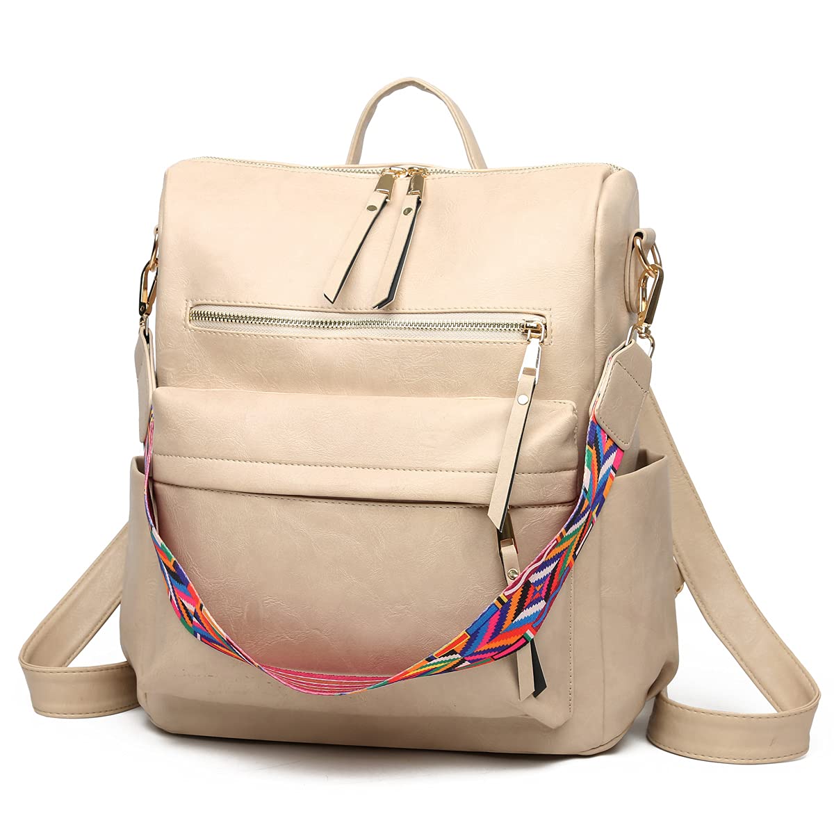 Stylish Convertible Backpack Purse for Women - Faux Leather Travel Bag, Multipurpose Satchel Handbag, Shoulder Bag & Bookbag - Perfect for Work, School & Travel