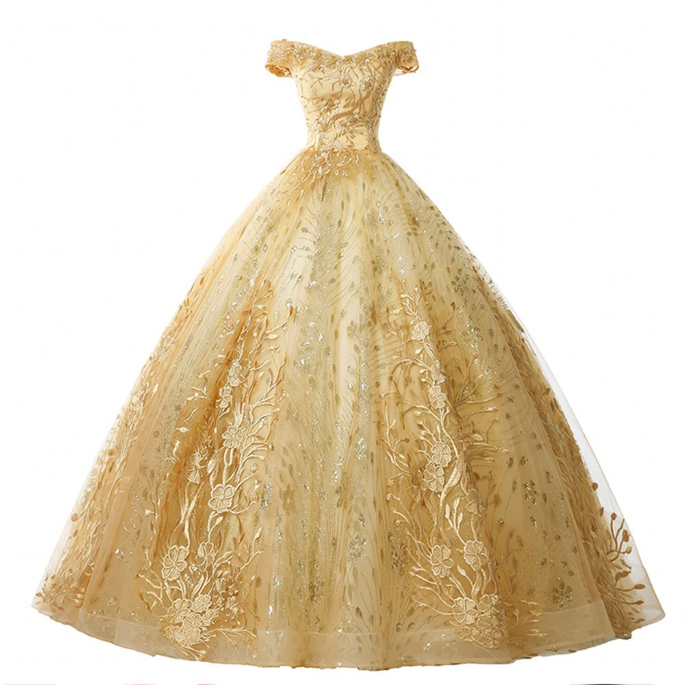 Elegant Quinceanera Ball Gown Dress - Off Shoulder Lace Tulle for Sweet 16 Party