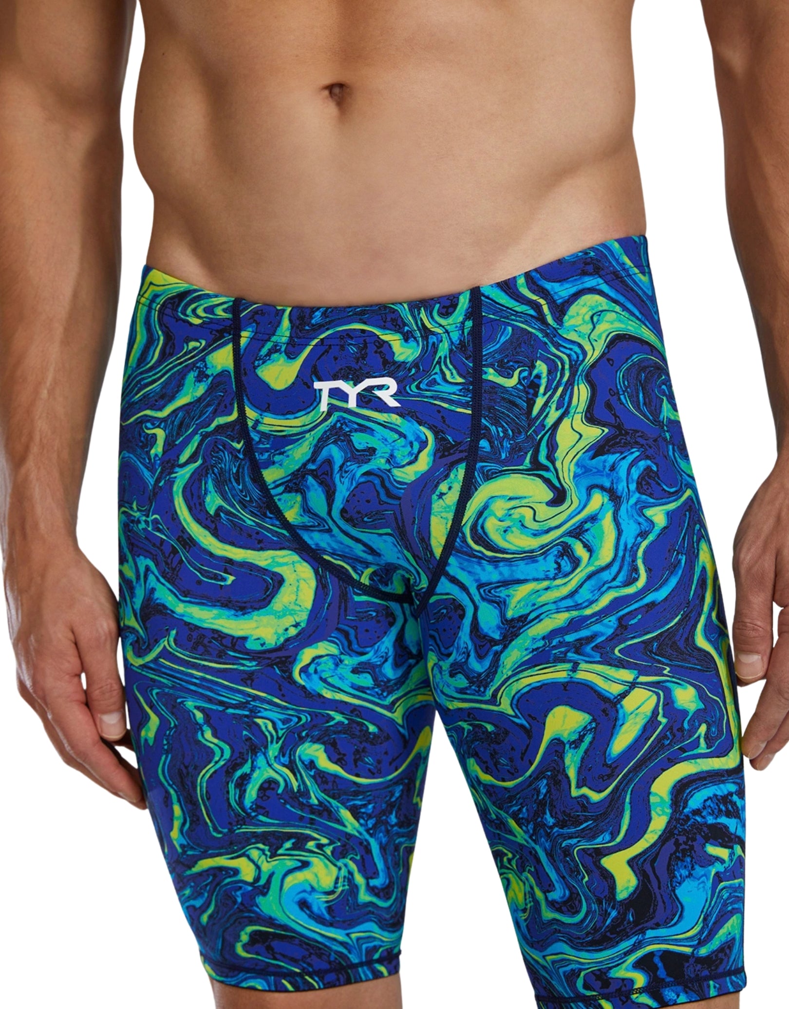 Thresher Hyperblitz Swim Jammer Limited Edition - High Performance Competitive Swimwear for Men & Women | Blue/Green Color | Perfect for Lap Swimming, Training & Triathlon Events