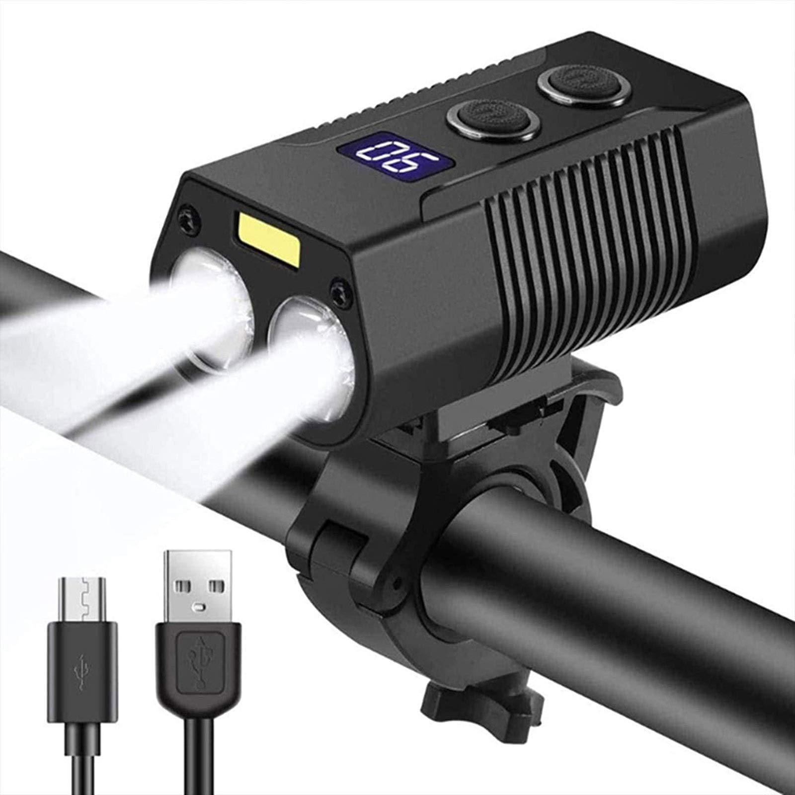 USB Rechargeable Bike Light - 2000 Lumens Super Bright LED Bicycle Headlight with 7 Modes, Waterproof Cycling Front Light for Mountain/Road/Commuter Bikes - Perfect for Night Riding & Urban Commuting