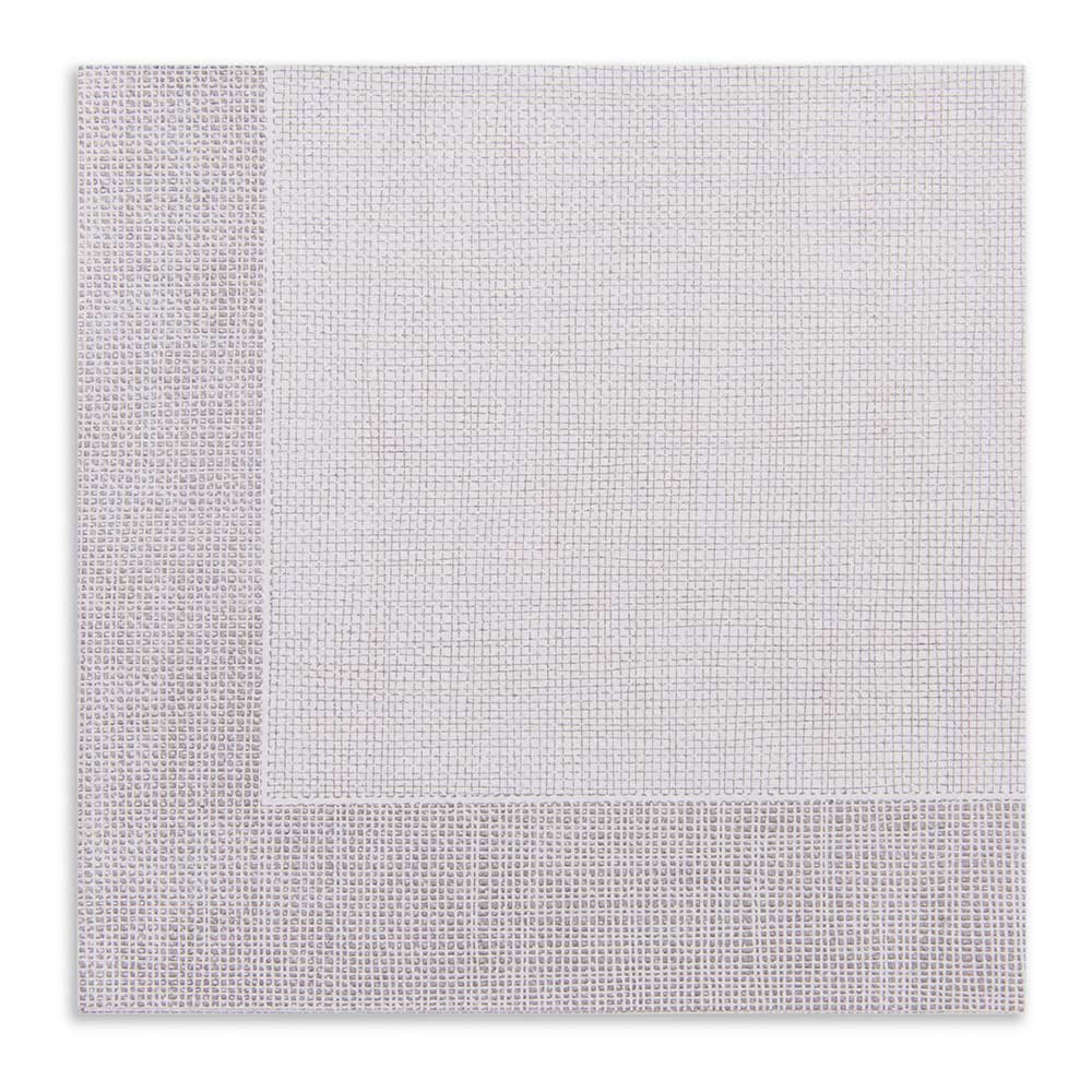 Premium 15.75 Inch Disposable Napkins - 600 Count Soft Linen-Like Paper Napkins | Absorbent Air-Laid White with Gray Threads | Pre-Folded for Elegant Dinner Parties, Weddings & Catering Events