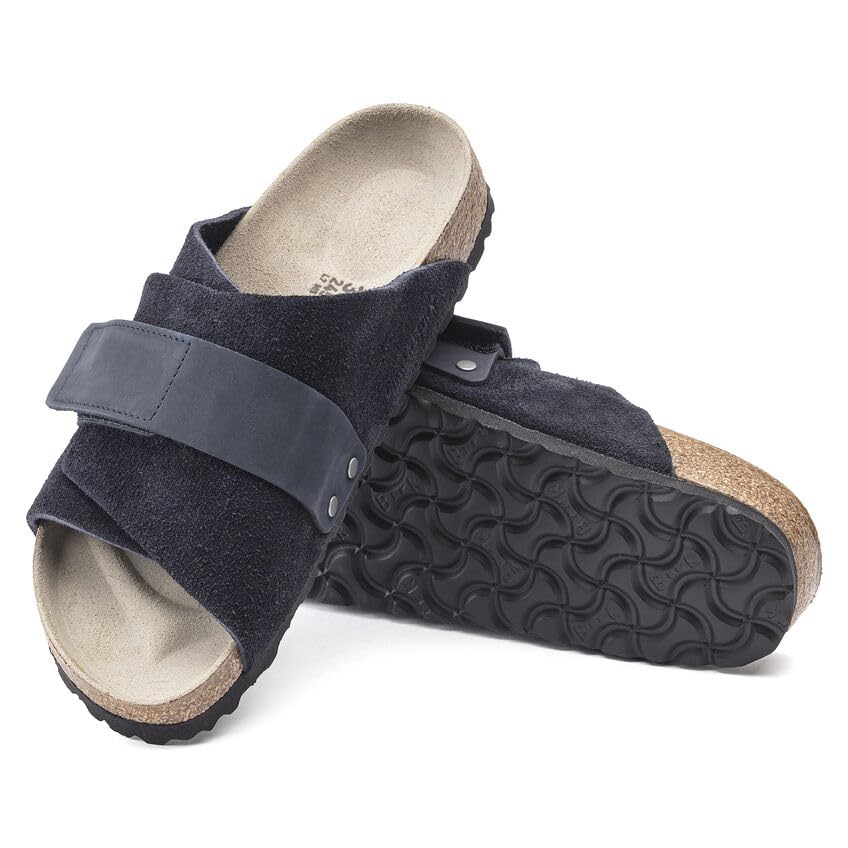 Birkenstock Kyoto Sandals for Women - Comfortable Cork Footbed, Midnight Blue Suede, Size 39 (US 8-8.5) | Perfect for Casual Wear, Office, and Travel