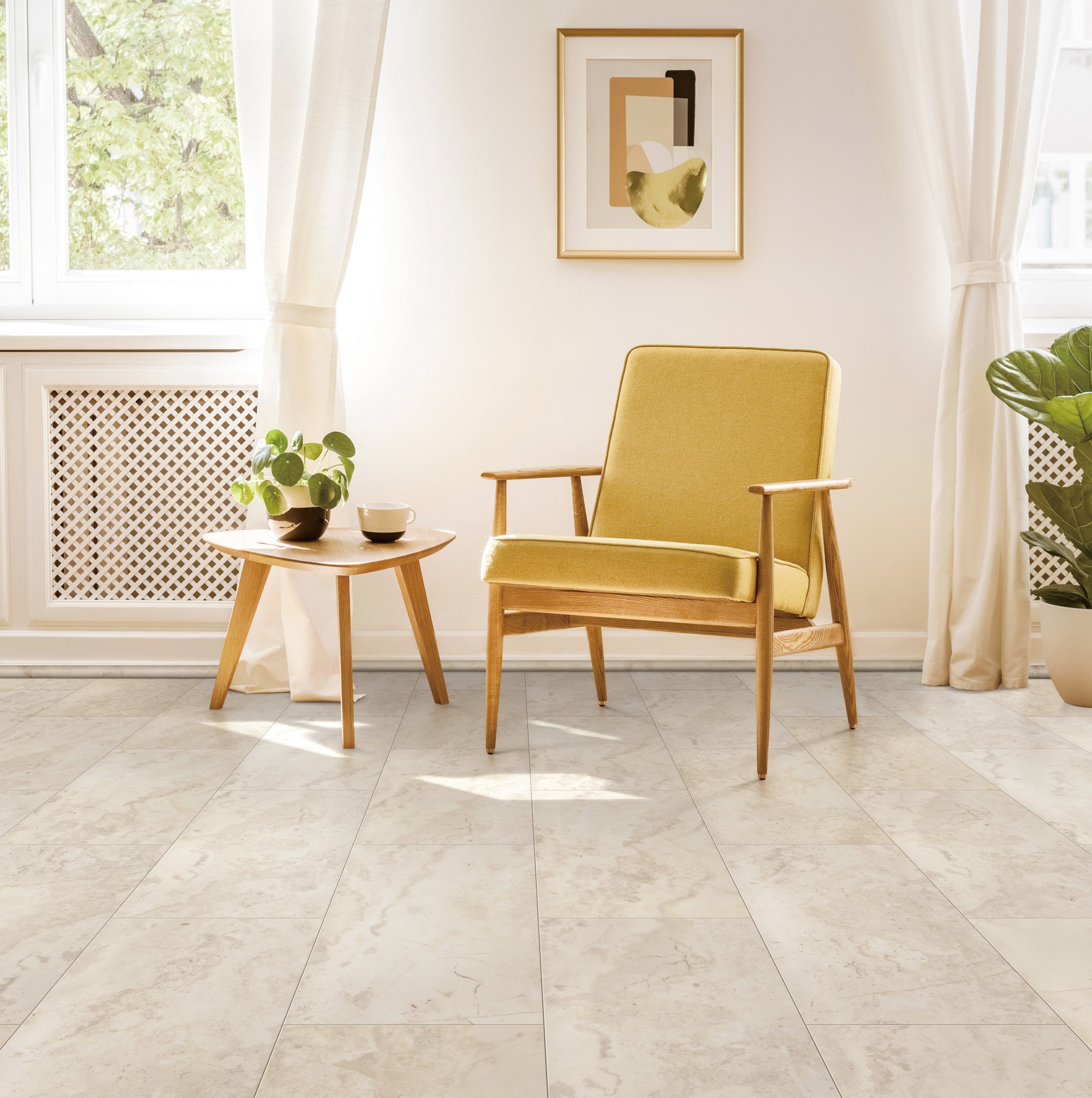Coretec Pro Tile Classic Travertine 12x24 Waterproof Luxury Vinyl Plank Flooring - Perfect for Living Rooms, Kitchens & Basements