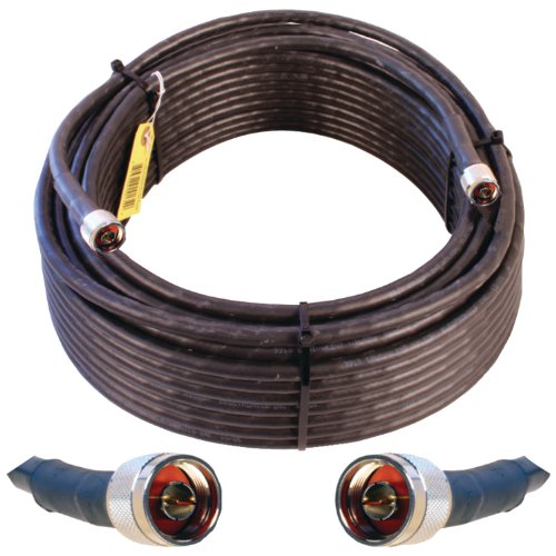 Wilson Electronics 100 ft. Black WILSON-400 Ultra Low Loss Coax Cable (N-Male to N-Male) - High Performance Coaxial Cable for Cell Phone Signal Boosters, WiFi Antennas, and Ham Radio Systems