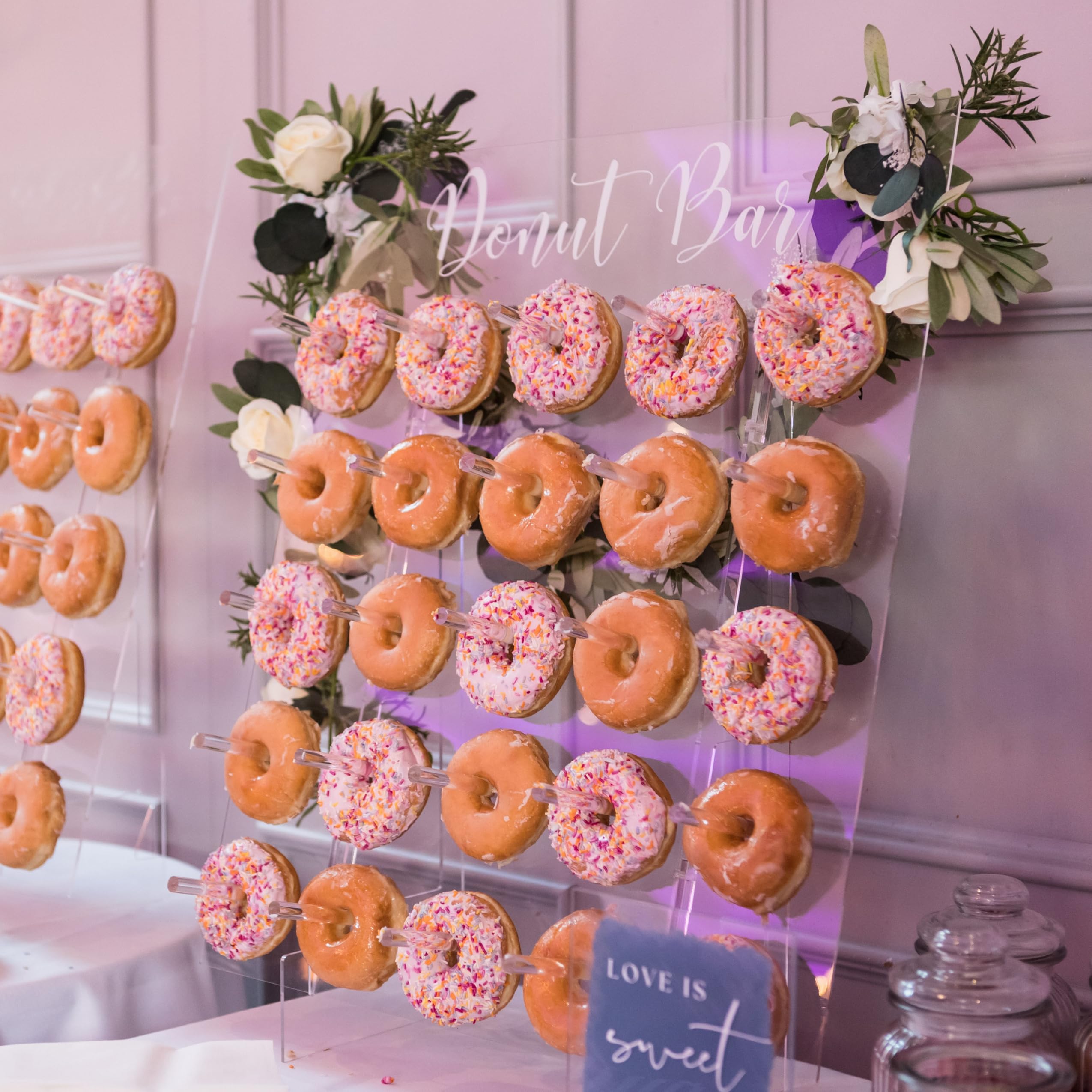 Acrylic Donut Wall Display Stand - Holds 50 Donuts | XL Donut Board for Weddings, Parties & Events | Large Dessert Holder for Donut Walls, Dessert Tables & Buffet Displays | Perfect for Birthday Celebrations, Baby Showers & Corporate Events