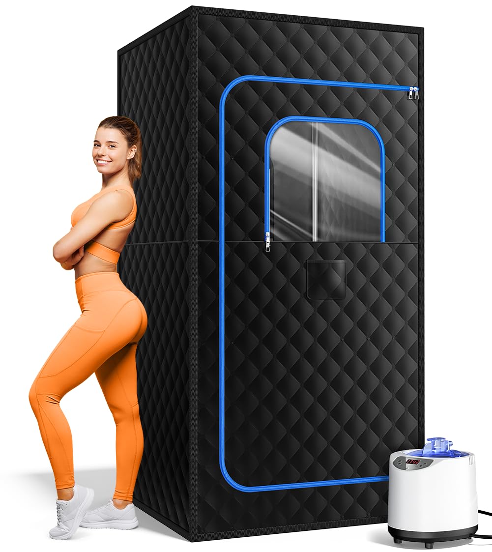 Portable Home Sauna Tent with 1200W 3L Steamer Heater - 15 Heat Levels, Remote Control, 36x36x71 Inches - Personal Steam Sauna for Relaxation, Detox & Weight Loss at Home