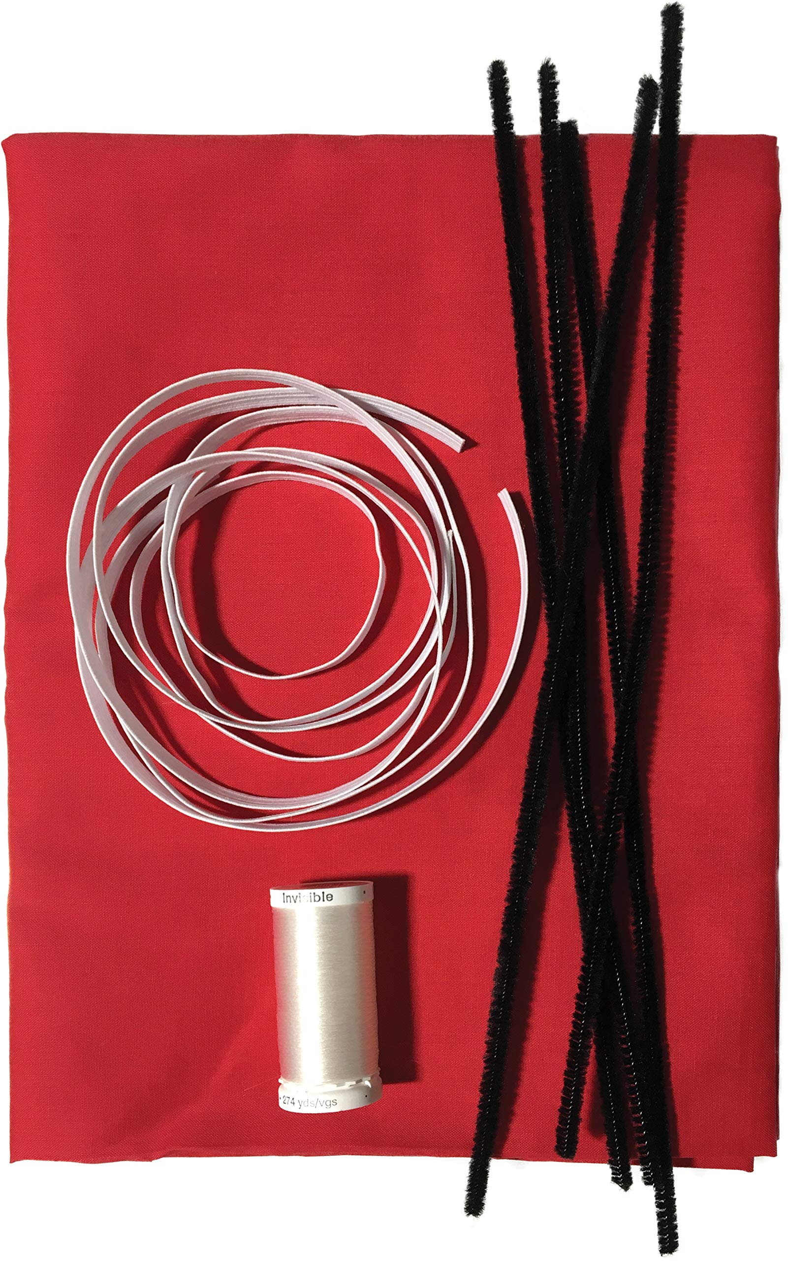 ODDITIES RED Fabric Face Mask Kit - DIY Sewing Kit for Adults & Teens - Perfect for Cosplay, Halloween, and Costume Parties