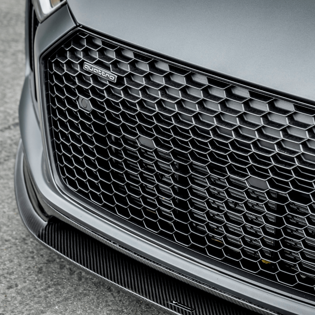 Audi R8 Carbon Fiber Front Lip Spoiler - V Style™️ for Enhanced Aerodynamics & Sporty Look - Perfect for Racing & Car Shows