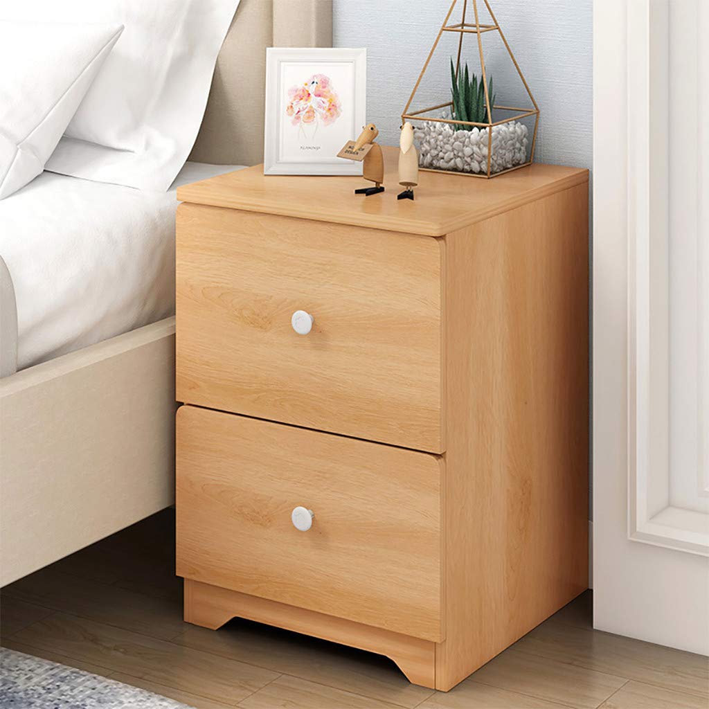 Quaanti Nightstand with 2 Drawers and Open Shelf - Modern Wood Look Bedside Table for Small Spaces, Bedroom Furniture, Living Room End Table | Perfect for Storage, Reading Lamp Placement & Bedroom Decor
