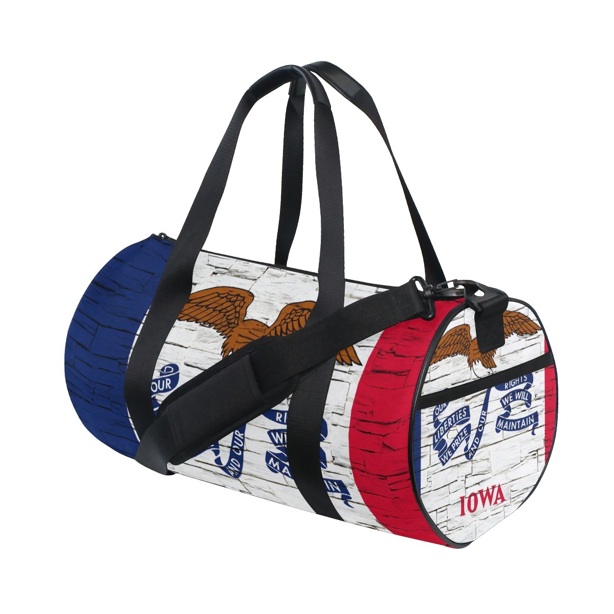**Vintage Iowa State Flag Distressed Travel Duffel Bag - Gym & Fitness Shoulder Bag for Sports, Workouts, and Outdoor Adventures**
