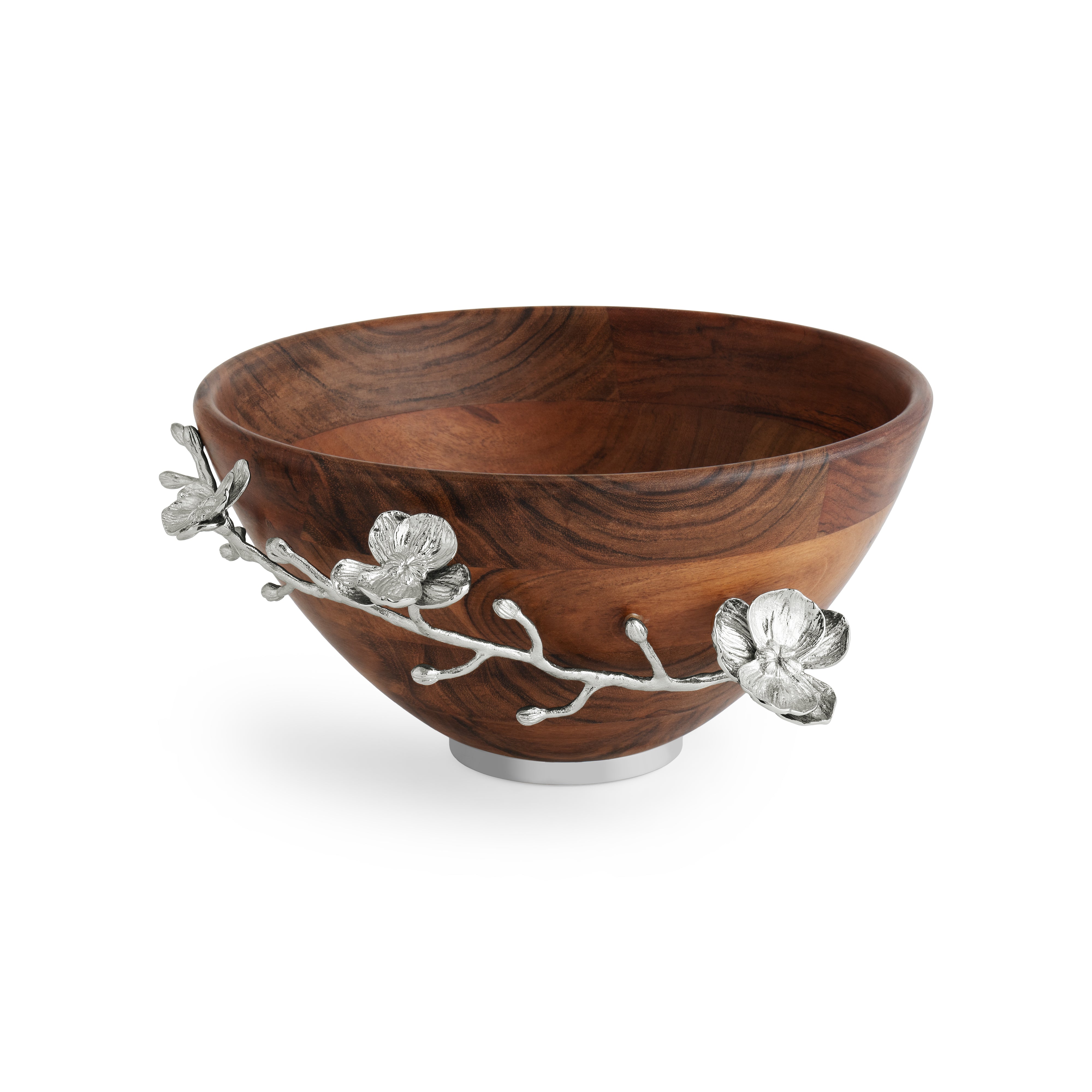 Premium White Orchid Wood Salad Bowl Set - Handcrafted Natural Wood Serving Bowl for Salads, Fruits, Nuts - Perfect for Dinner Parties, Picnics & Healthy Eating
