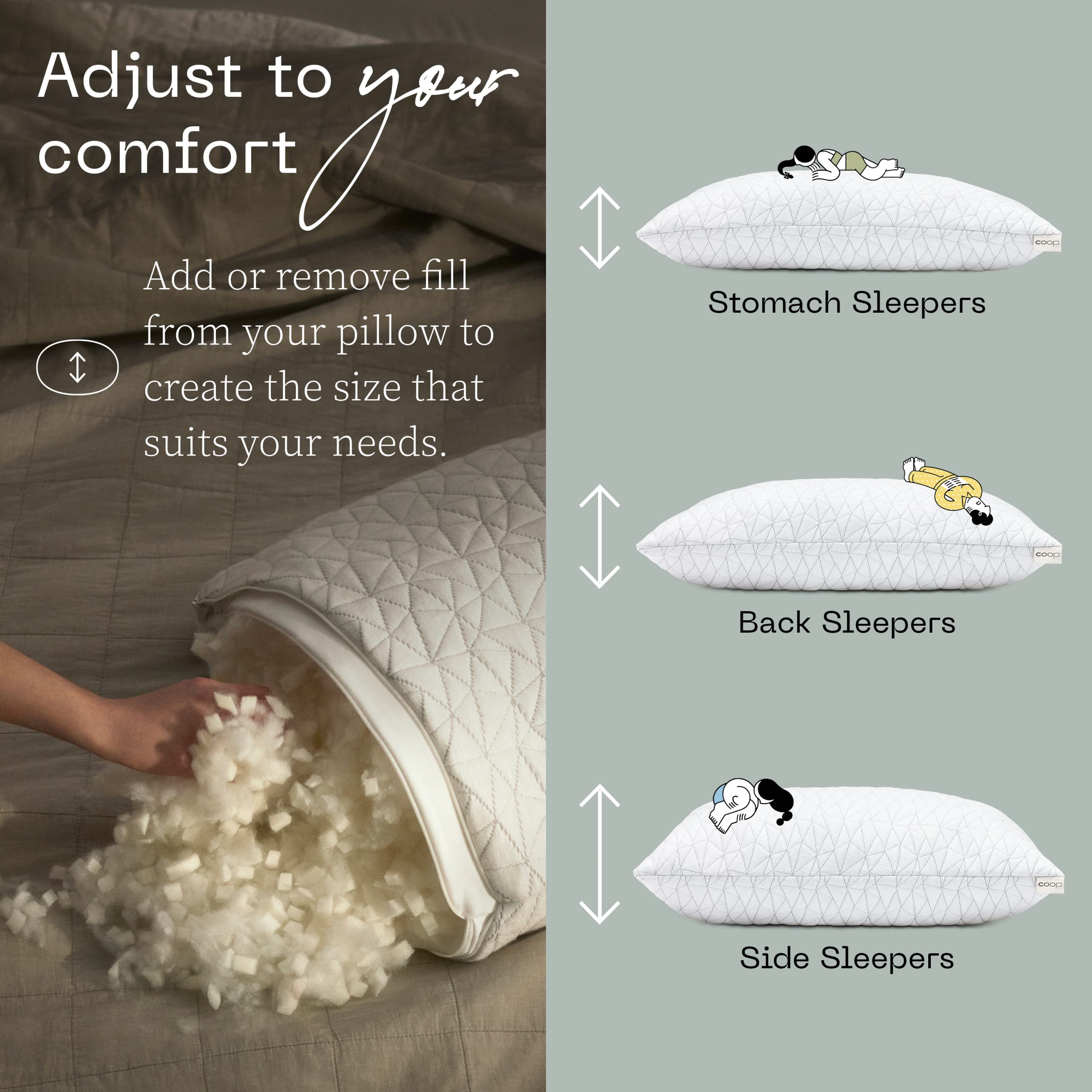 Coop Home Goods King Size Pillow Bundle - 2 Original Loft Pillows & 2 UltraTech Waterproof Pillow Protectors | Hypoallergenic Bedding Set for Side Sleepers & Back Sleepers | Perfect for Hotels, Guest Rooms & Master Bedrooms