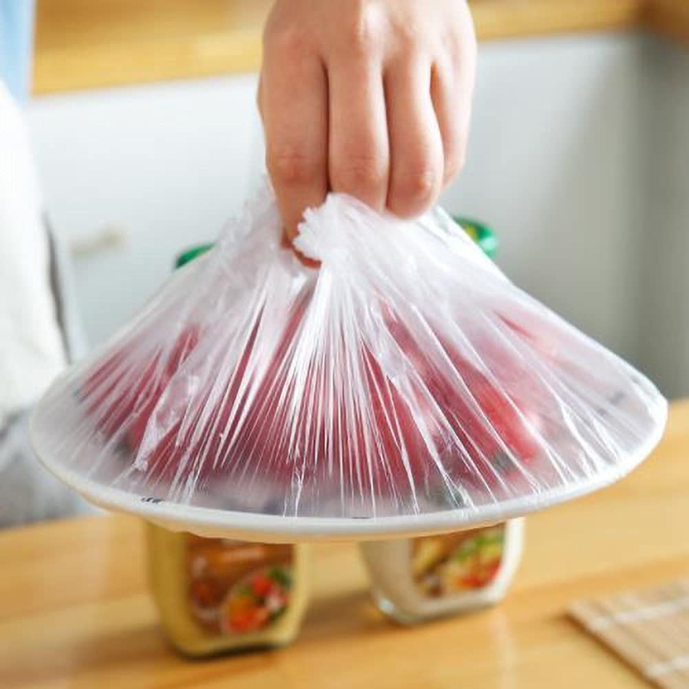 Ochine 100-Pack Elastic Food Storage Covers | Stretchable Bowl Covers with Elastic Edges | Reusable Plastic Food Wrap for Freshness | Perfect for Fruit Preservation, Meal Prep & Leftovers Storage | Ideal for Kitchen, Picnics & Party Food Display