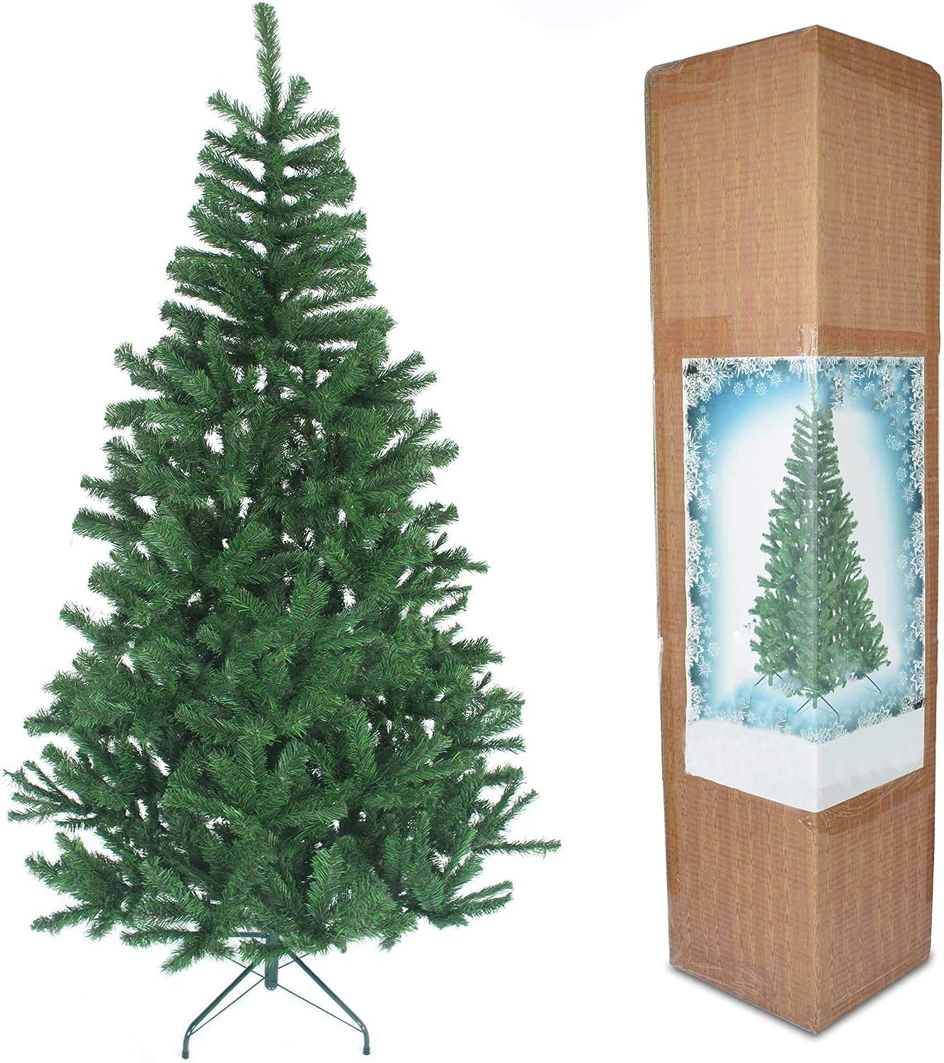 6ft Premium Artificial Christmas Tree with 230 Realistic Pine Tips & Sturdy Metal Stand - Perfect for Home, Office, and Holiday Decorations