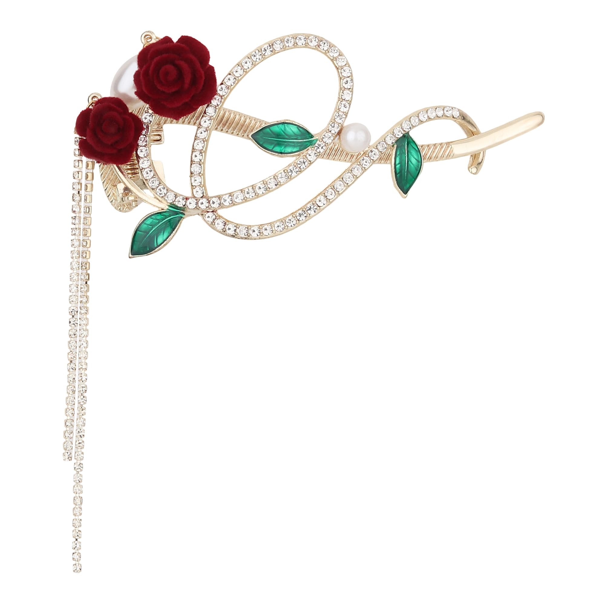 Rose Radiance Hair Stick - Elegant White & Silver Hair Accessory for Women | Perfect for Weddings, Parties & Everyday Styling