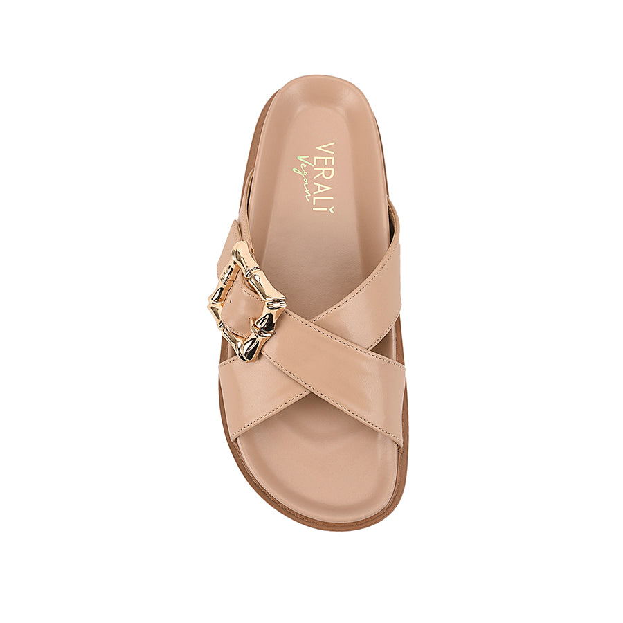 Bradford Comfortable Footbed Slides for Men & Women - Soft Beige Sandals for Home, Pool, Beach & Relaxation