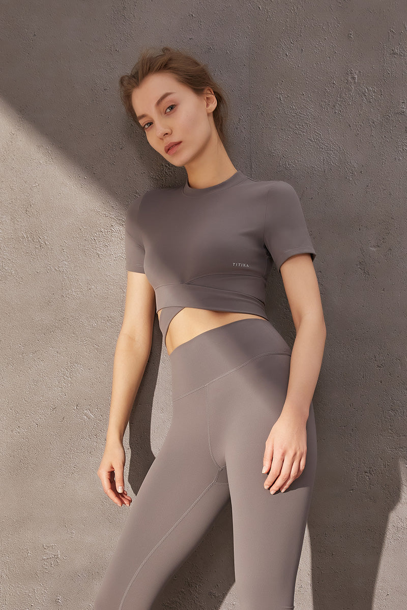 Cropped Wrap Tee for Women - Stylish Short Sleeve T-Shirt for Casual Outfits & Summer Fashion | Perfect for Beach, Travel & Everyday Wear