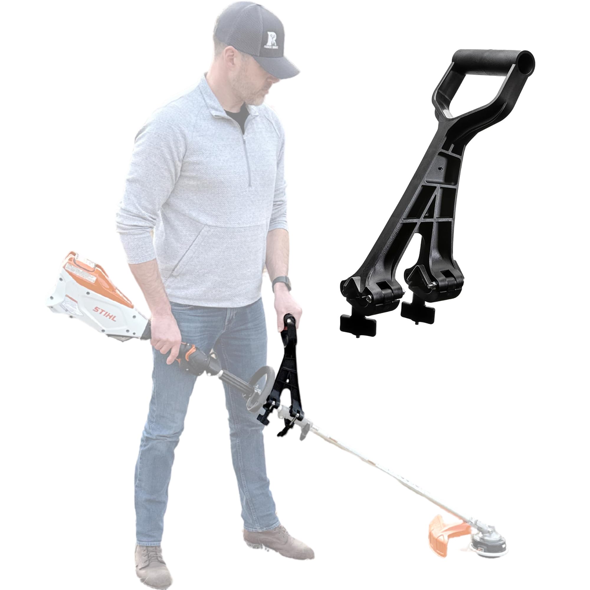 2-Pack Ergonomic Back Saver Handle Attachment - Converts Regular Tools into Comfortable Yard Tools for Weed Eater, String Trimmer, Shovel & Rake | Reduce Back Strain While Gardening, Landscaping & Yard Work