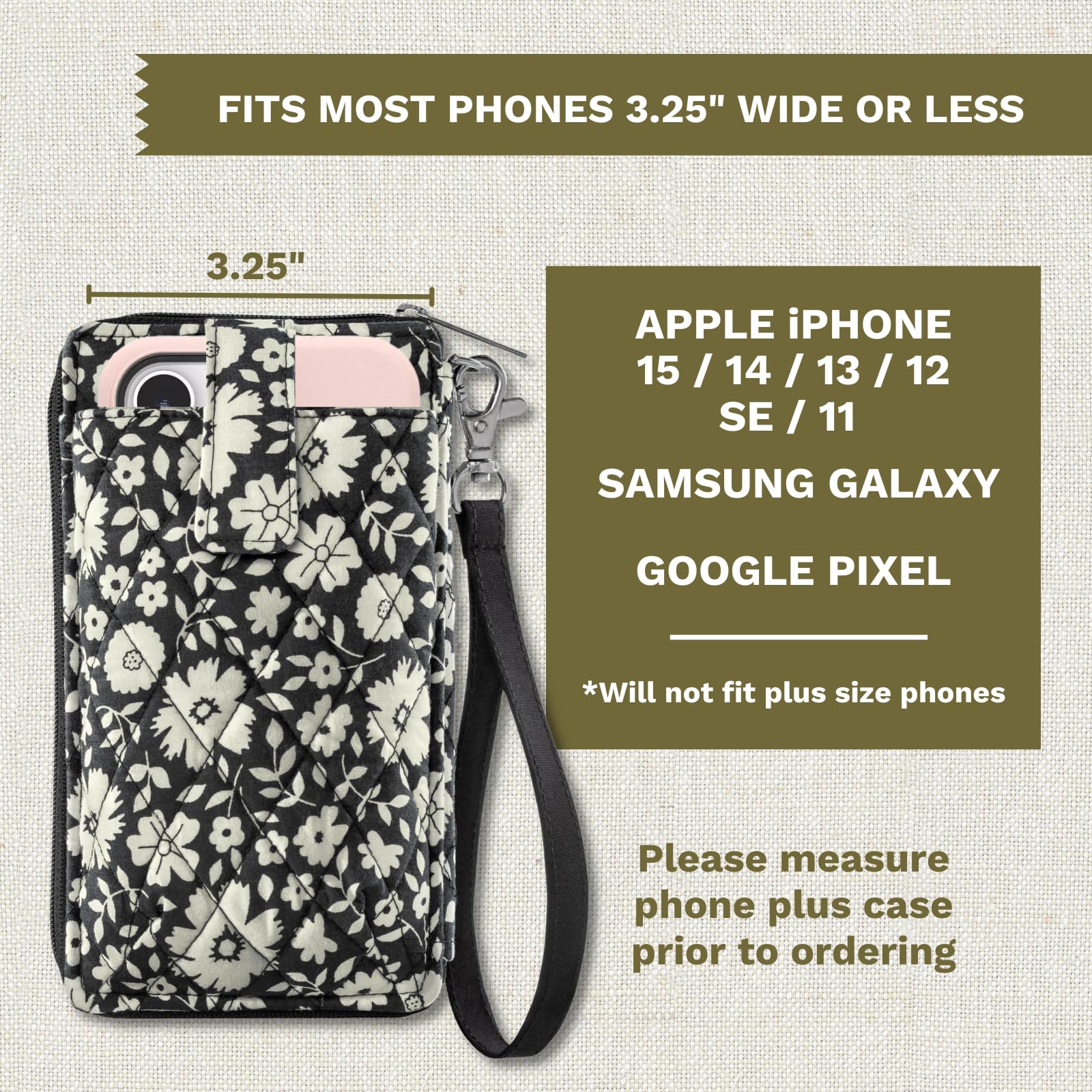Bella Taylor Women's RFID Blocking Cell Phone Wristlet Wallet with Smartphone Pocket - Perfect for Travel, Shopping & Everyday Use