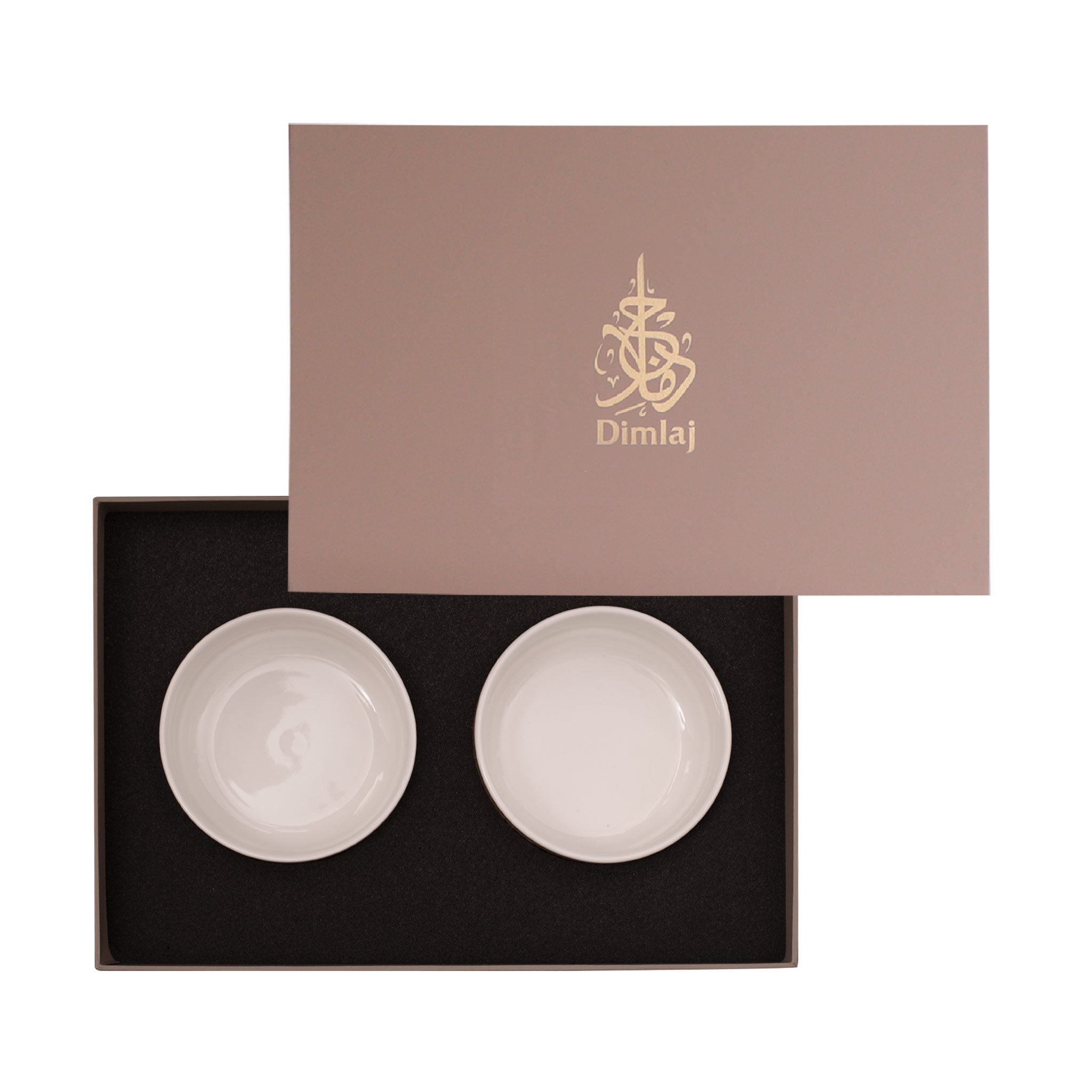 Dimlaj Selena 2-Piece Porcelain Bowl Set - Gold & Pink - Elegant Dinnerware for Home, Kitchen & Party Serving