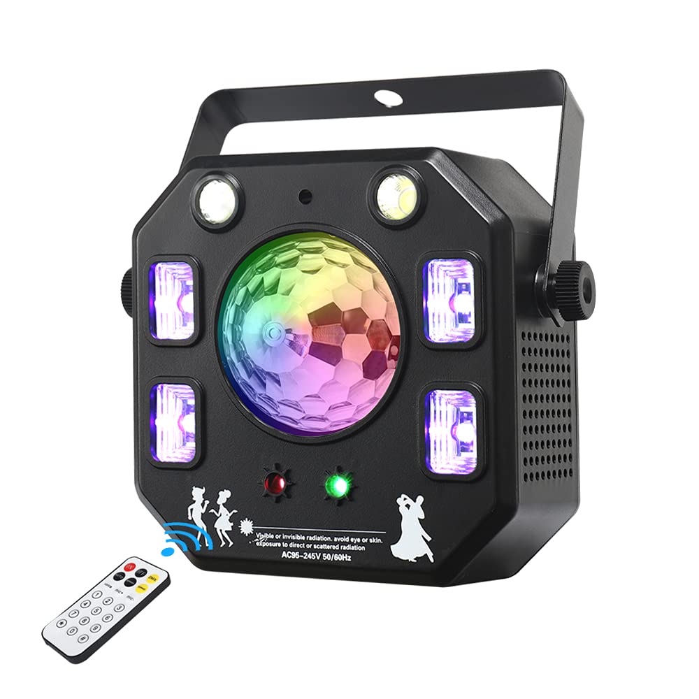 Eyeshot 4-in-1 LED Disco Party Light with Magic Kaleidoscope Ball, Strobe Effects & UV Light - Perfect for DJ Shows, Nightclubs, Home Dance Parties & Stage Lighting