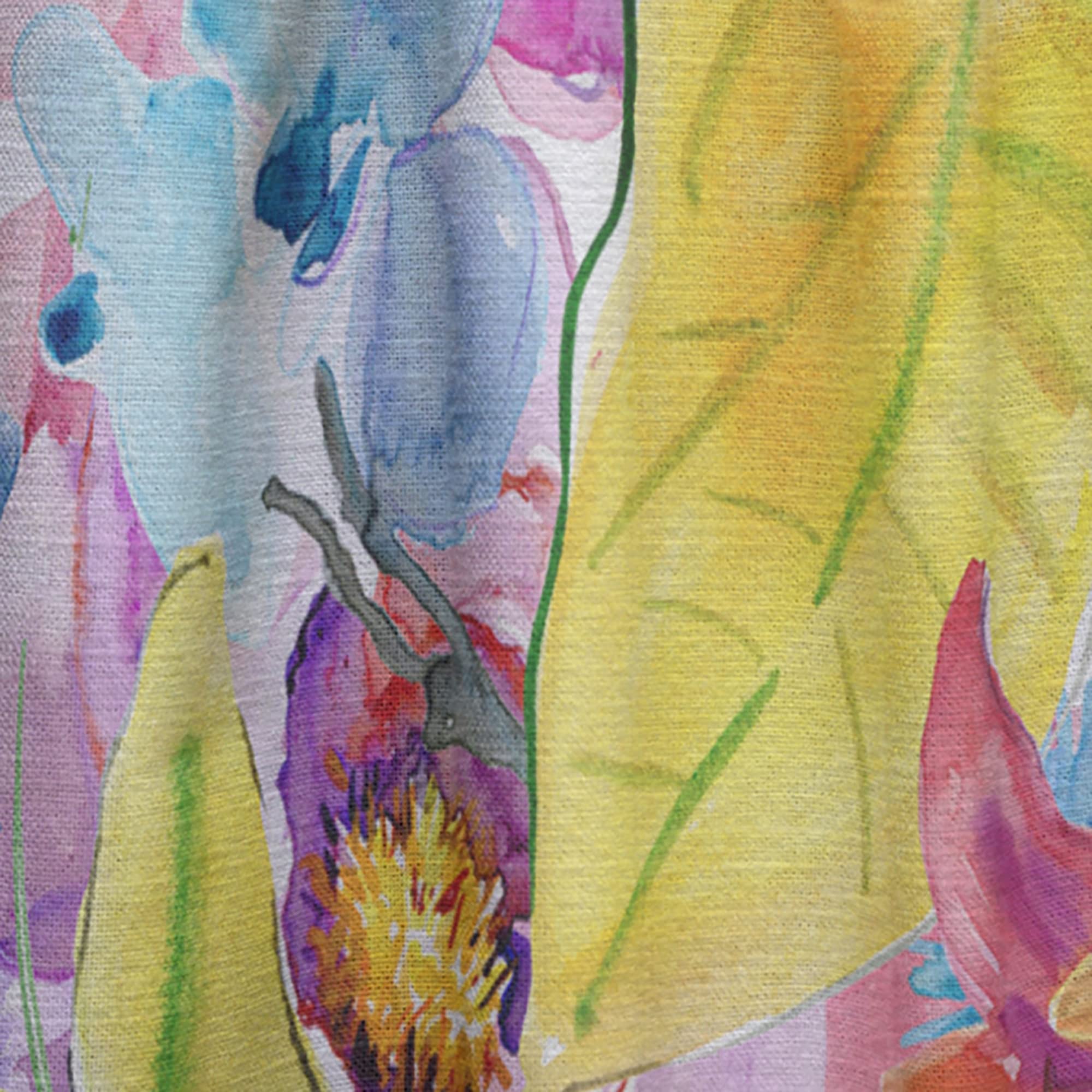 Tropical Yellow Leaves Blue Red Flowers Thermal Insulated Curtains - Single Panel 52x63 Inches - Perfect for Bedroom & Living Room Window Decor