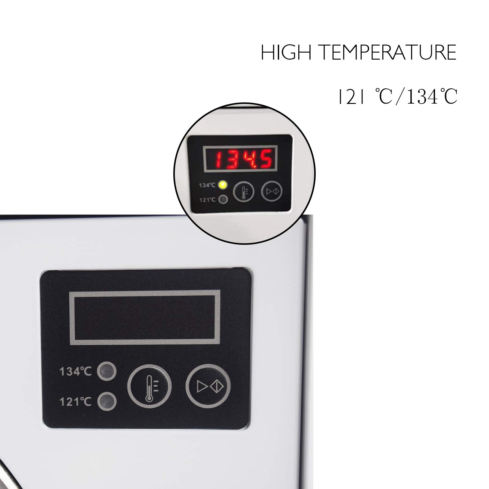 18L Stainless Steel High Pressure Steam Sterilizer - Portable Electric Autoclave for Medical, Dental, Tattoo & Beauty Tools Sterilization