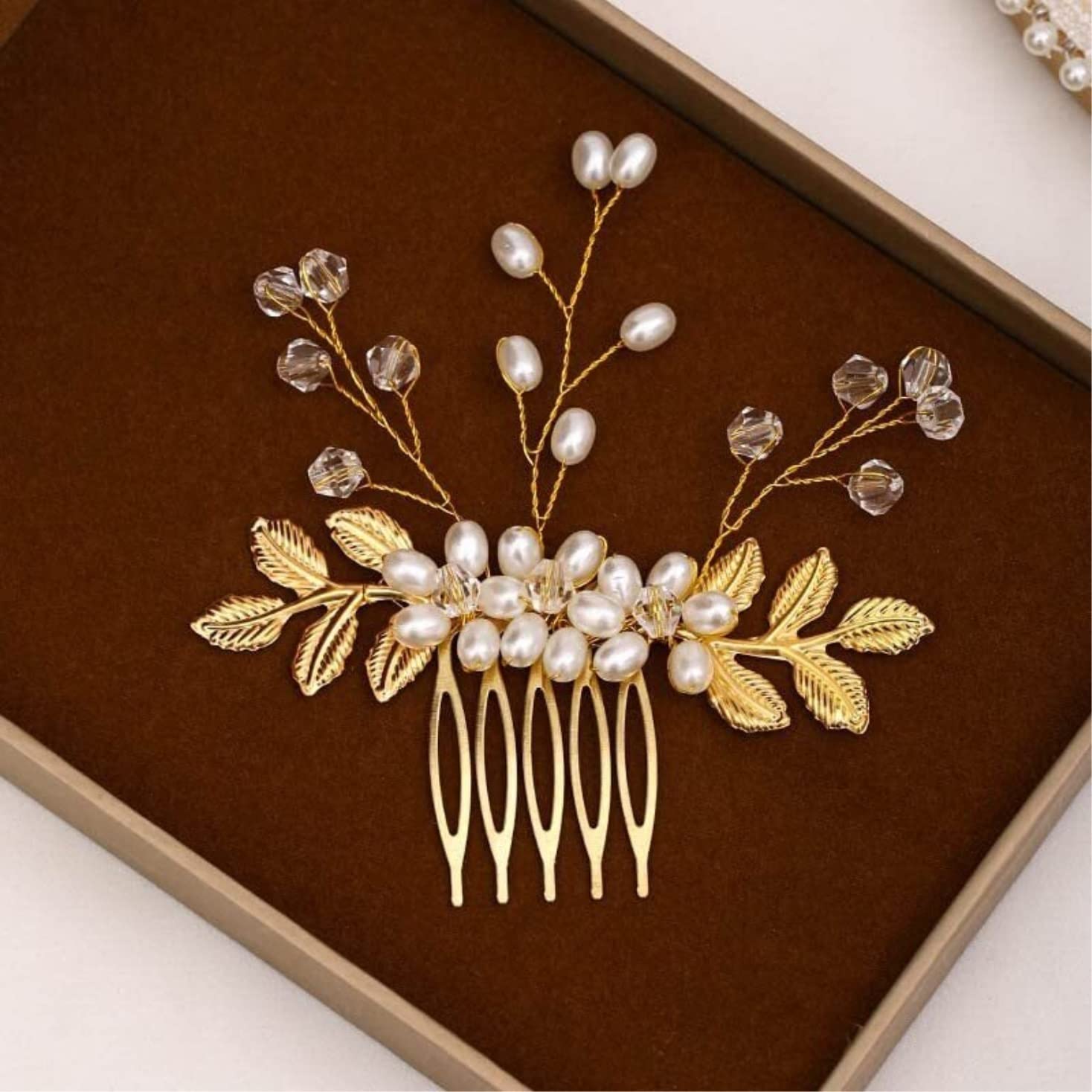 Crystal Rhinestone Pearl Bridal Hair Comb - Elegant Wedding Hair Jewelry for Brides & Women | Perfect for Weddings, Prom, Parties & Special Occasions