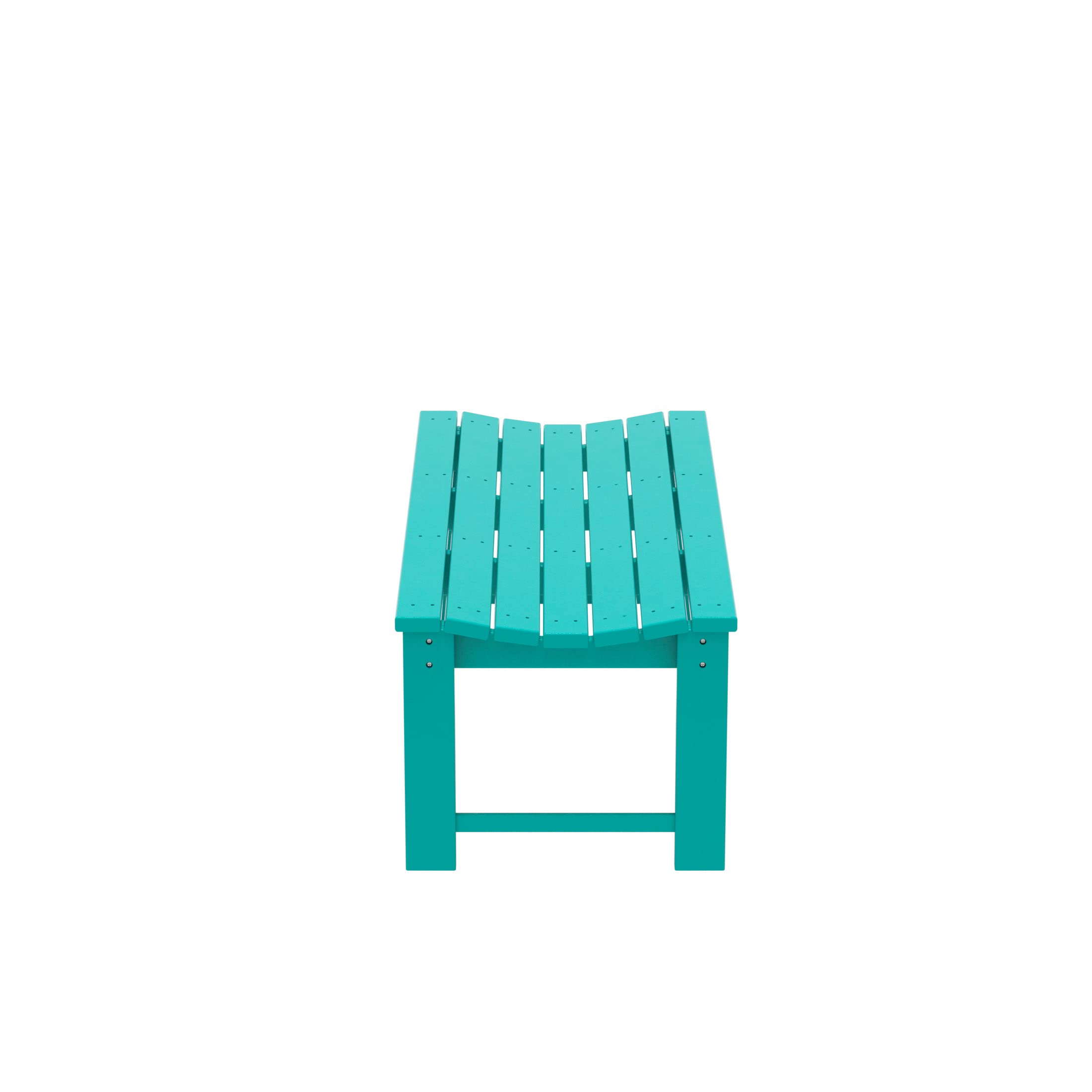 WestinTrends Malibu Outdoor Bench - All Weather Resistant Poly Lumber Backless Patio Garden Bench - Comfortable Adirondack Style Curved Seat in Turquoise - Perfect for Poolside, Garden, Deck and Outdoor Relaxation