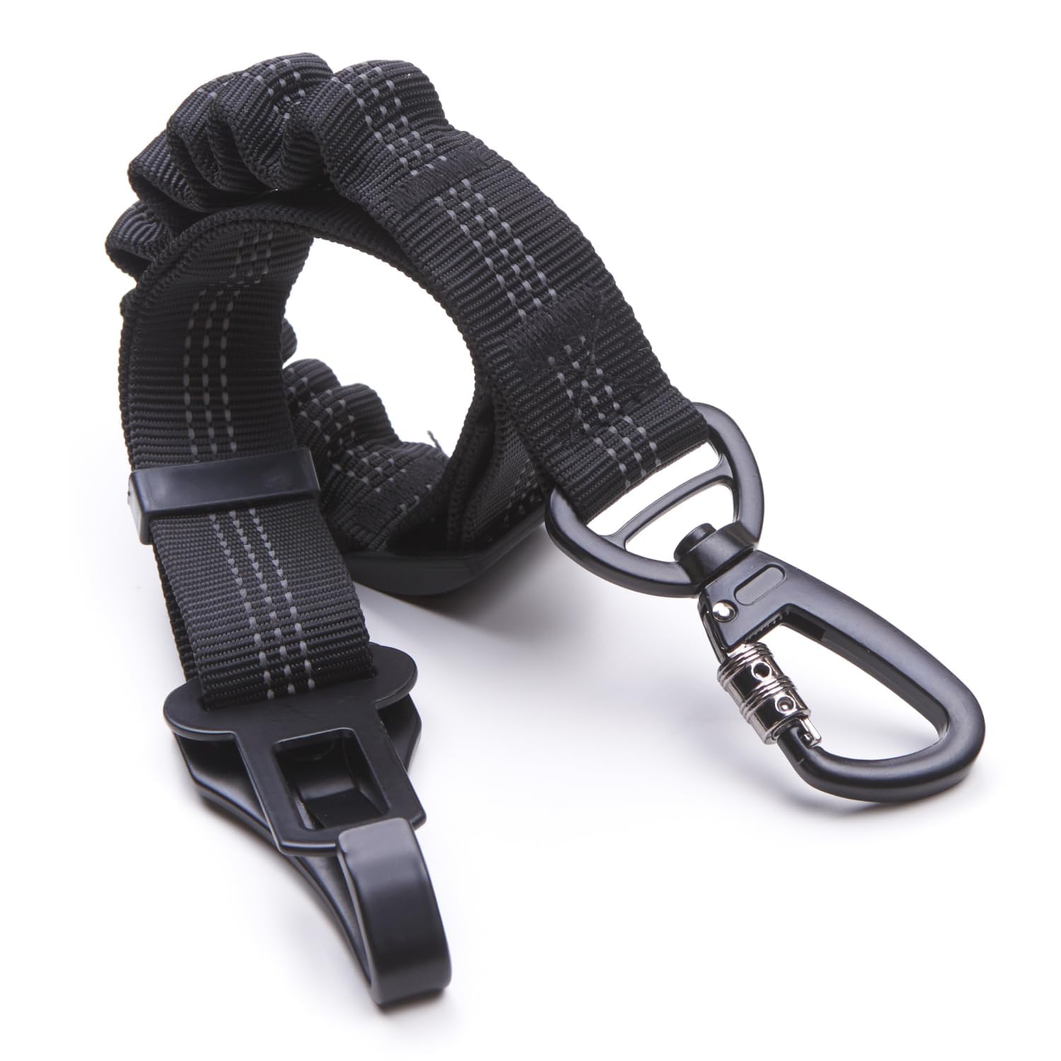 Owleys Adjustable Dog Seat Belt - Black Nylon Pet Safety Harness for Car Travel | Shock-Absorbing Bungee Design | Secure & Durable Dog Restraint for Small Medium Large Dogs | Perfect for Road Trips, Vet Visits & Daily Commutes