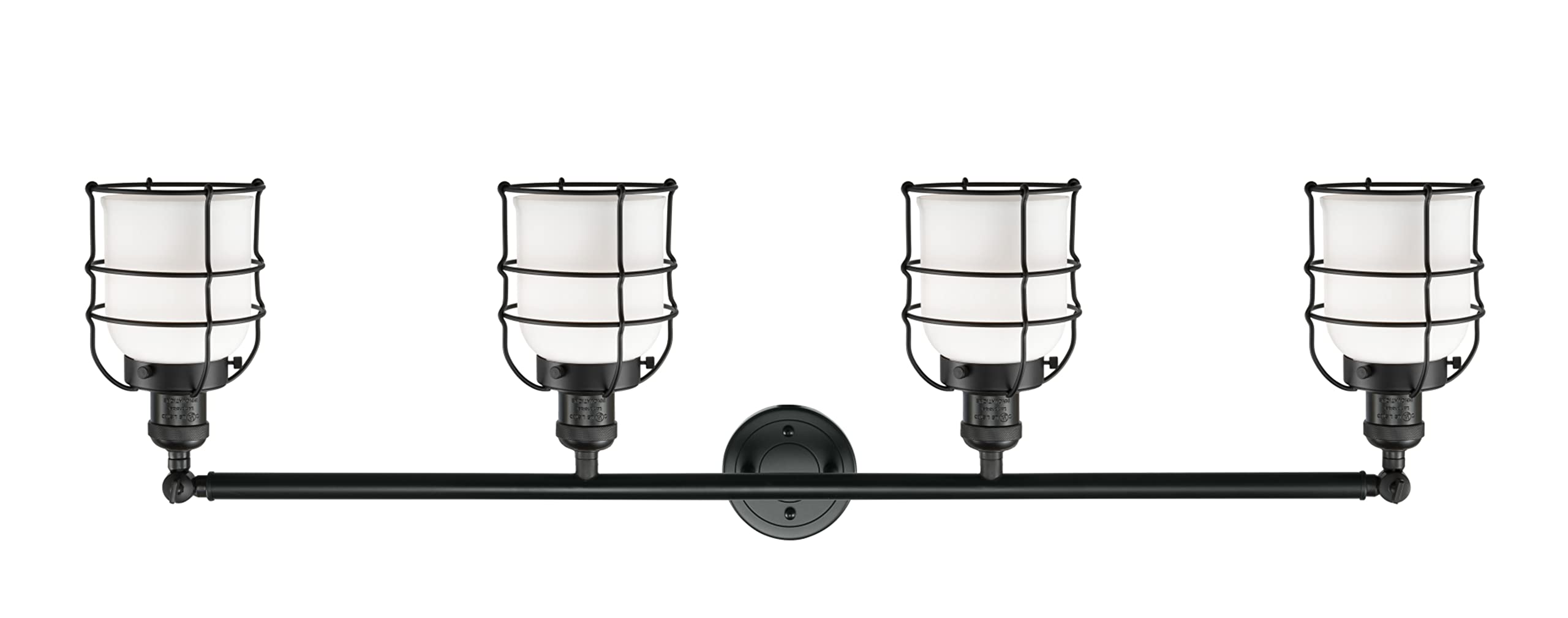 Franklin Restoration Collection 215-BK-G58-CE 4-Light Bathroom Vanity with CE Certification - Modern Lighting Fixture for Bathroom, Powder Room & Dressing Area