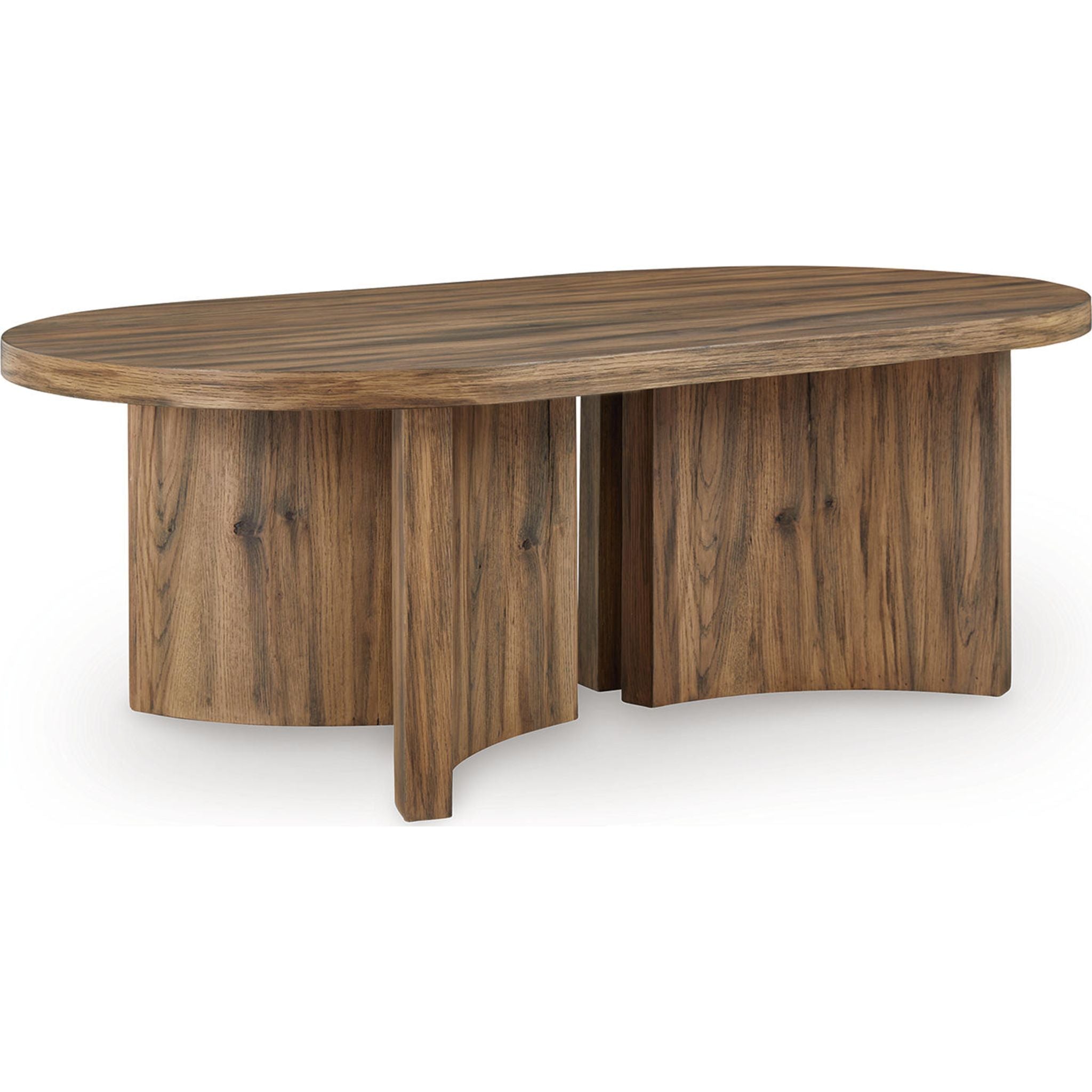 Austanny Modern Coffee Table - Warm Brown Finish, Stylish Living Room Centerpiece for Home Decor & Entertaining Guests
