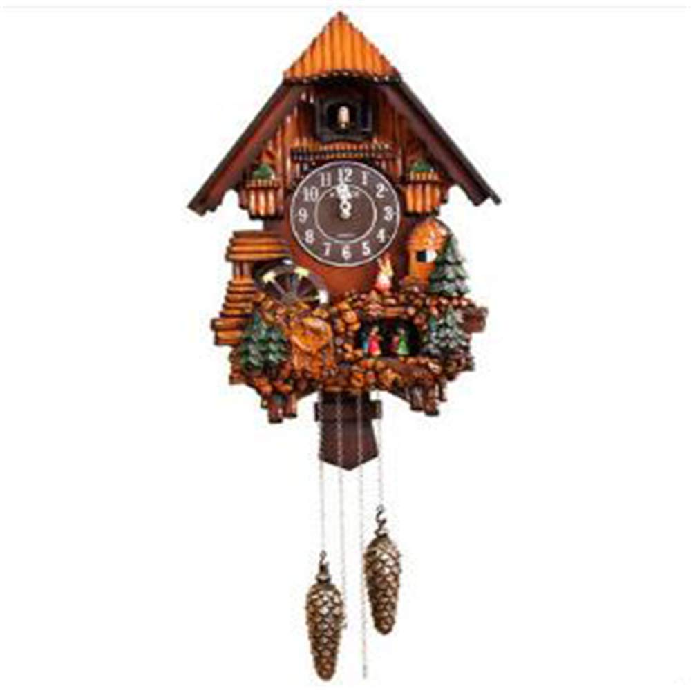 Handmade Antique Wooden Cuckoo Clock with Pendulum - Quartz Wall Clock for Home, Office, Library & Living Room Decor - Perfect for Rustic, Farmhouse & Vintage Style Interiors