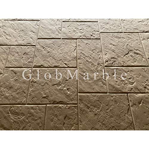 GlobMarble Ashlar Concrete Stamp Mat SM 3005/3 - Professional Textured Stamping Tool for Concrete Patios, Walkways & Driveways | Durable Rigid Plastic for DIY & Professional Landscaping Projects