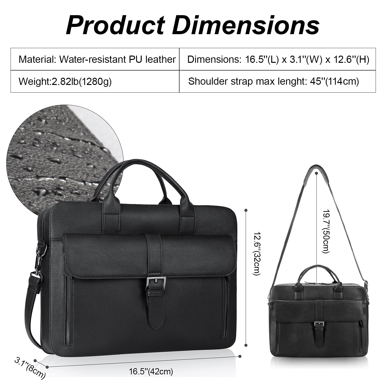 ESTARER 17-17.3 Inch Waterproof Canvas Laptop Messenger Bag for Men - Durable Business Computer Briefcase for Work, Travel & College (Fits 15.6 Inch Laptops) - Perfect for Commuting, Business Trips & Daily Office Use