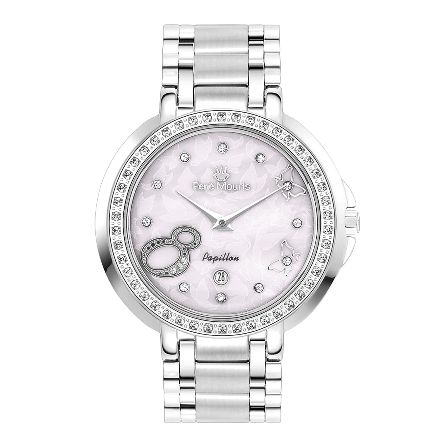René Mouris Papillon Women's Luxury Watch - 36mm 316L Stainless Steel Case, Sapphire-Coated Crystal, 50M Waterproof - Elegant Dress Watch for Business, Parties & Special Occasions