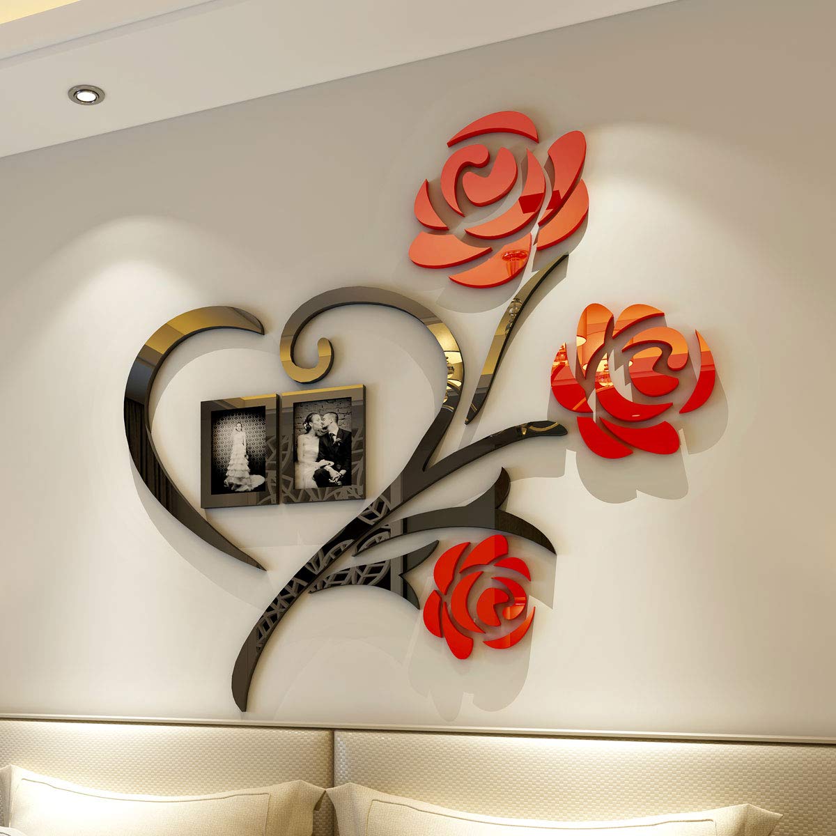 CrazyDeal 3D Wall Decal Stickers with Two 4x6 Photo Frames - Family Picture Collage Decor for Living Room, Bedroom & Home - Perfect for Wall Art, Photo Displays and Home Decoration