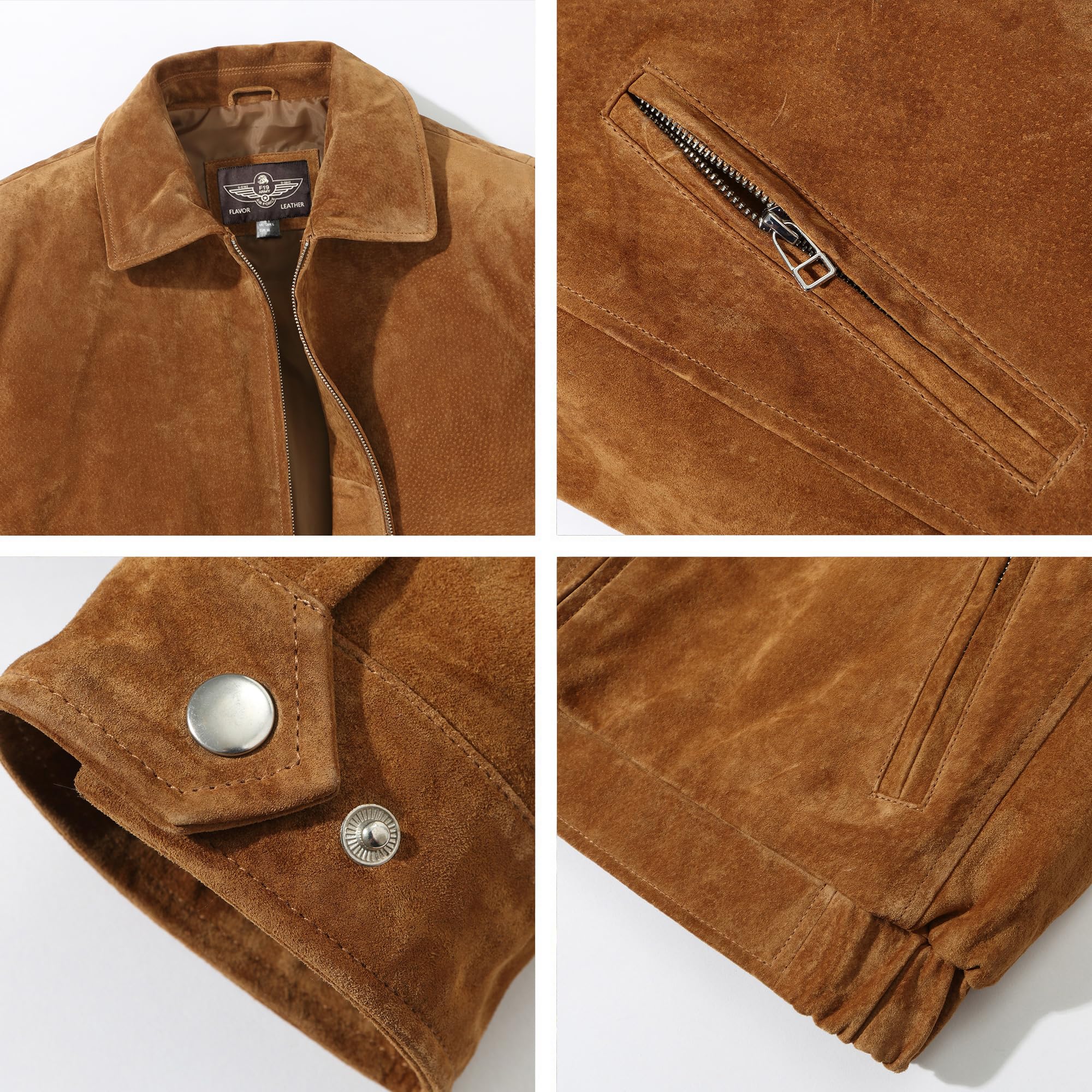 Premium Men's Suede Leather Bomber Jacket - Stylish Casual Coat for Fall & Winter | Perfect for Outdoor Activities, Travel & Daily Wear