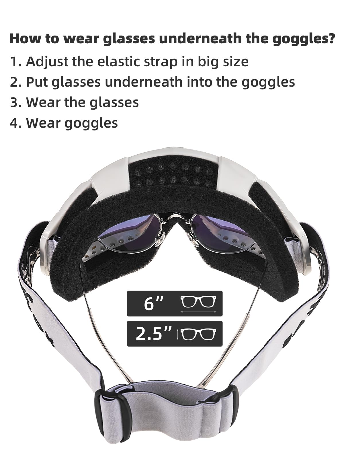 BATFOX Dirt Bike Goggles for ATV & Motorcycle Riding - UV Protection, Anti-Fog, Dust-Proof Safety Glasses for Men, Women & Youth - Clear-Black Lens with Anti-Slip Strap - Perfect for Motocross, MX, DH & 4-Wheeler Off-Road Adventures