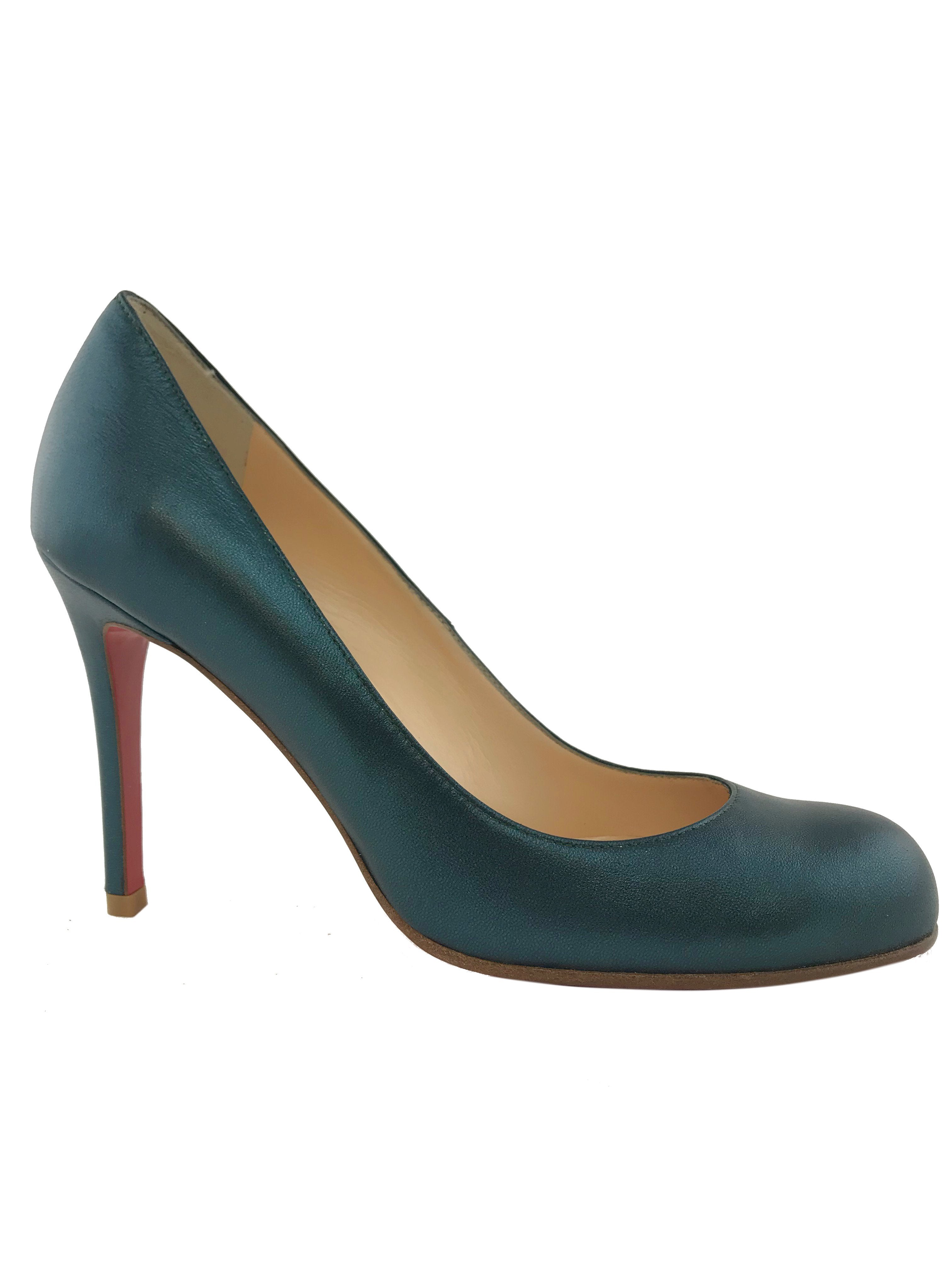 Christian Louboutin Simple 100 Nappa Laminato Pumps Women's Size 6 - Luxury Red Sole Heels for Weddings, Parties & Evening Events