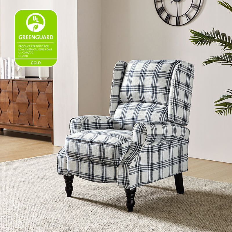 Erdeni Upholstered Manual Wingback Recliner Chair - Comfortable Living Room Armchair with Smooth Reclining Mechanism - Perfect for Home Theater, Reading Nook & Relaxation