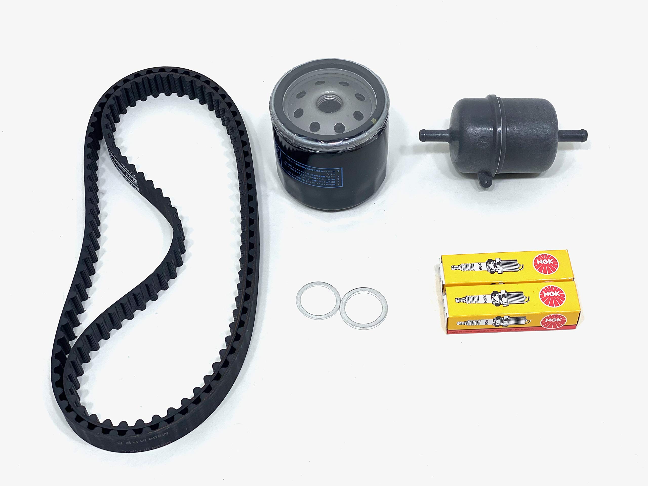 Ducati Multistrada 620 Maintenance Kit - Timing Belts, Fuel Pump Filter, Athena Oil Filter, NGK Spark Plugs - Complete Tune-Up & Engine Service Parts for Motorcycle Performance & Longevity