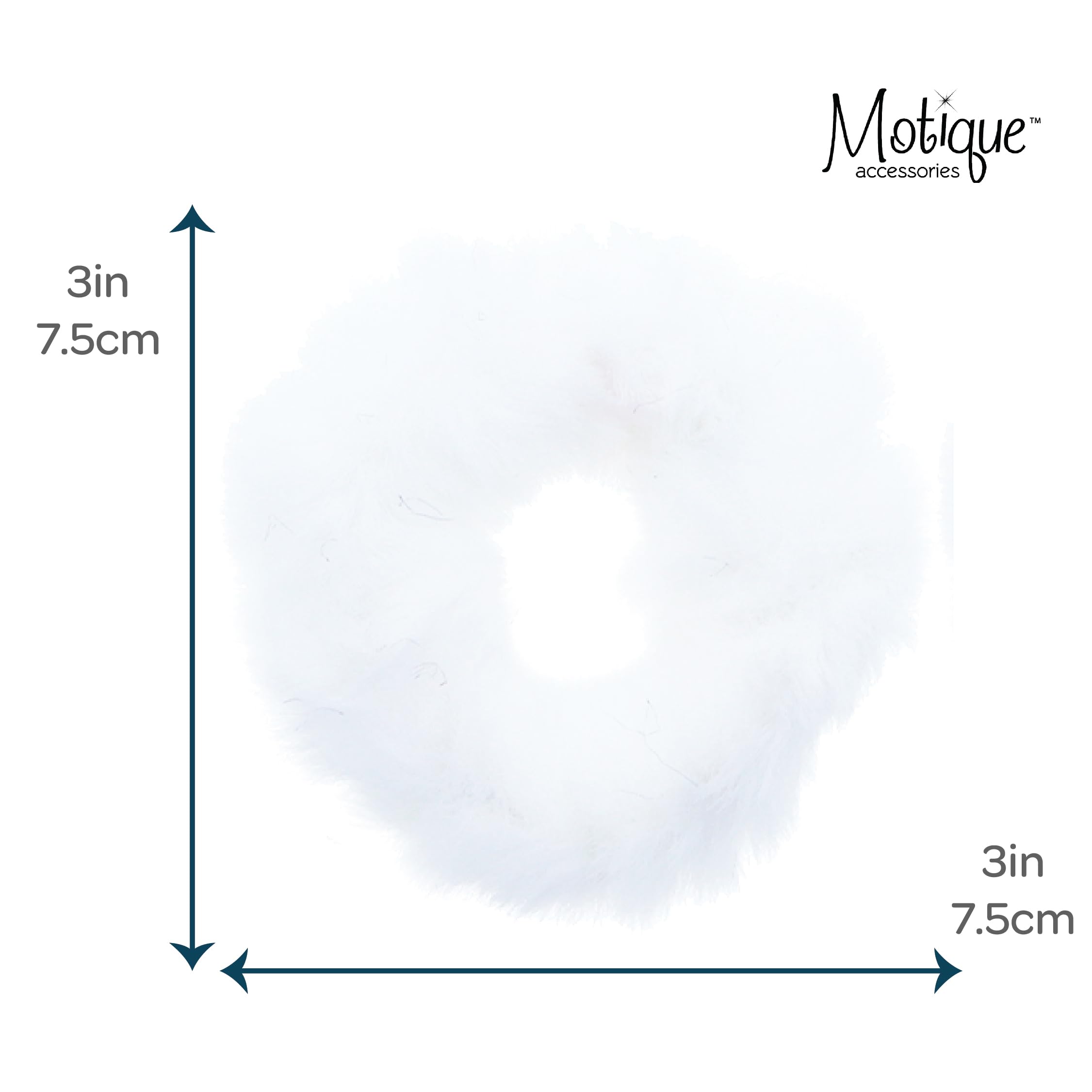 Soft Fuzzy Fur Scrunchies for Hair - Set of 2 White Pony Tail Holders for Everyday Style & Special Occasions